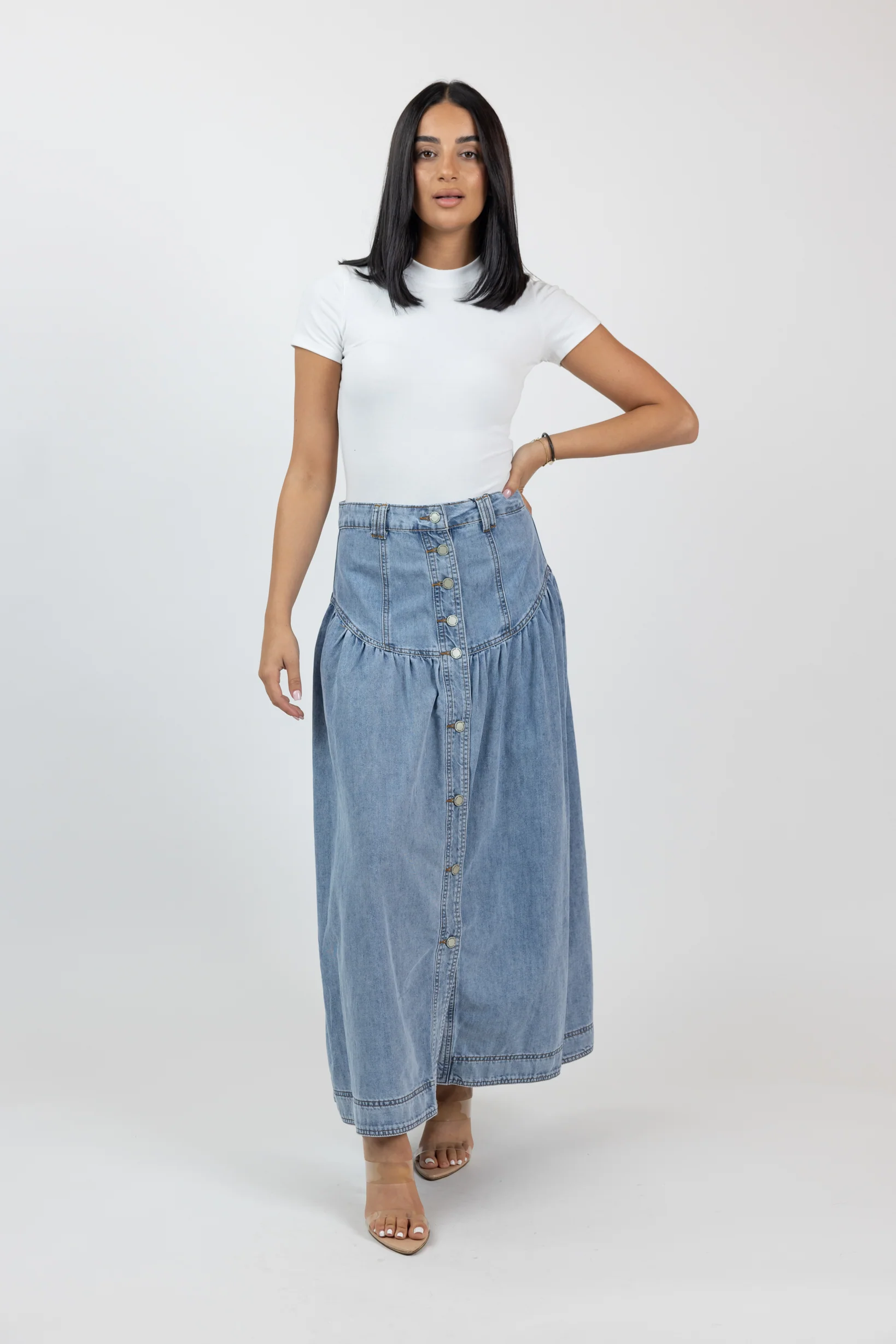 Liora Denim Maxi Skirt