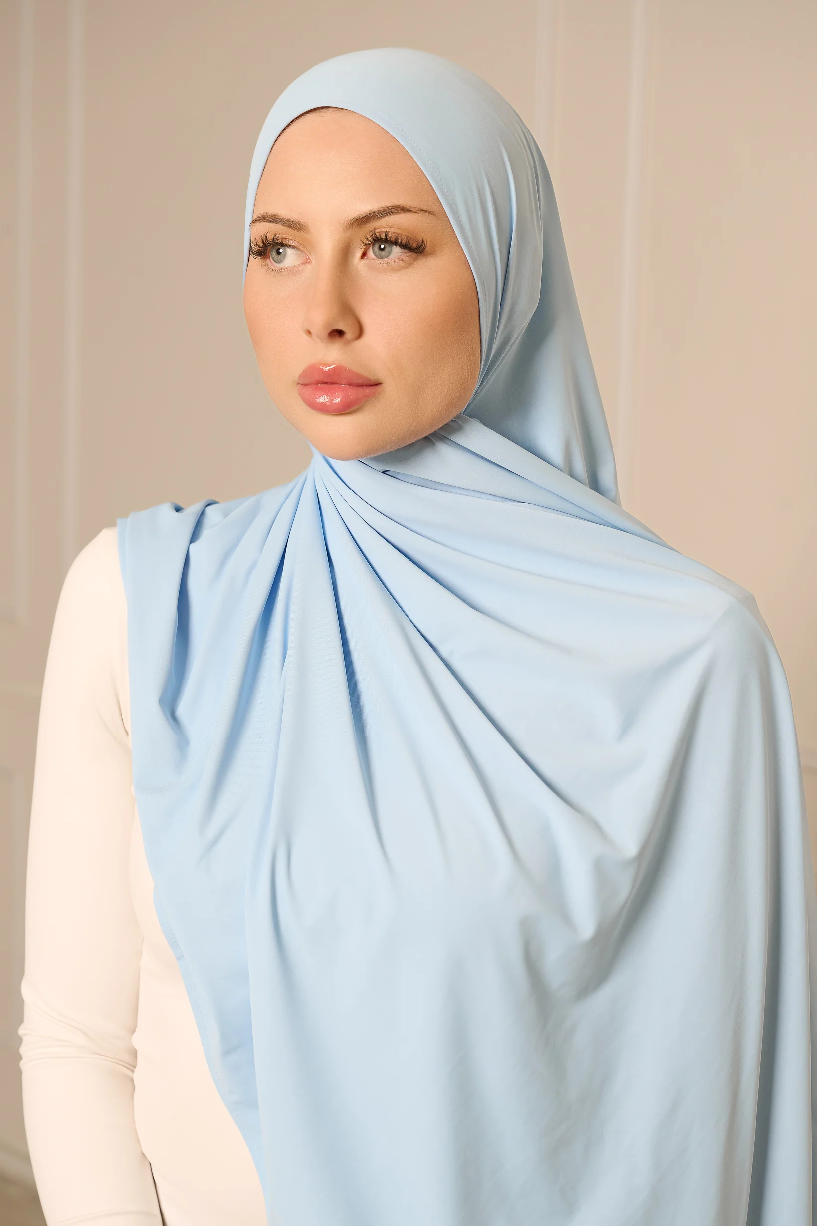 Liquid Jersey Shawl - Shades of Blue - Image 2