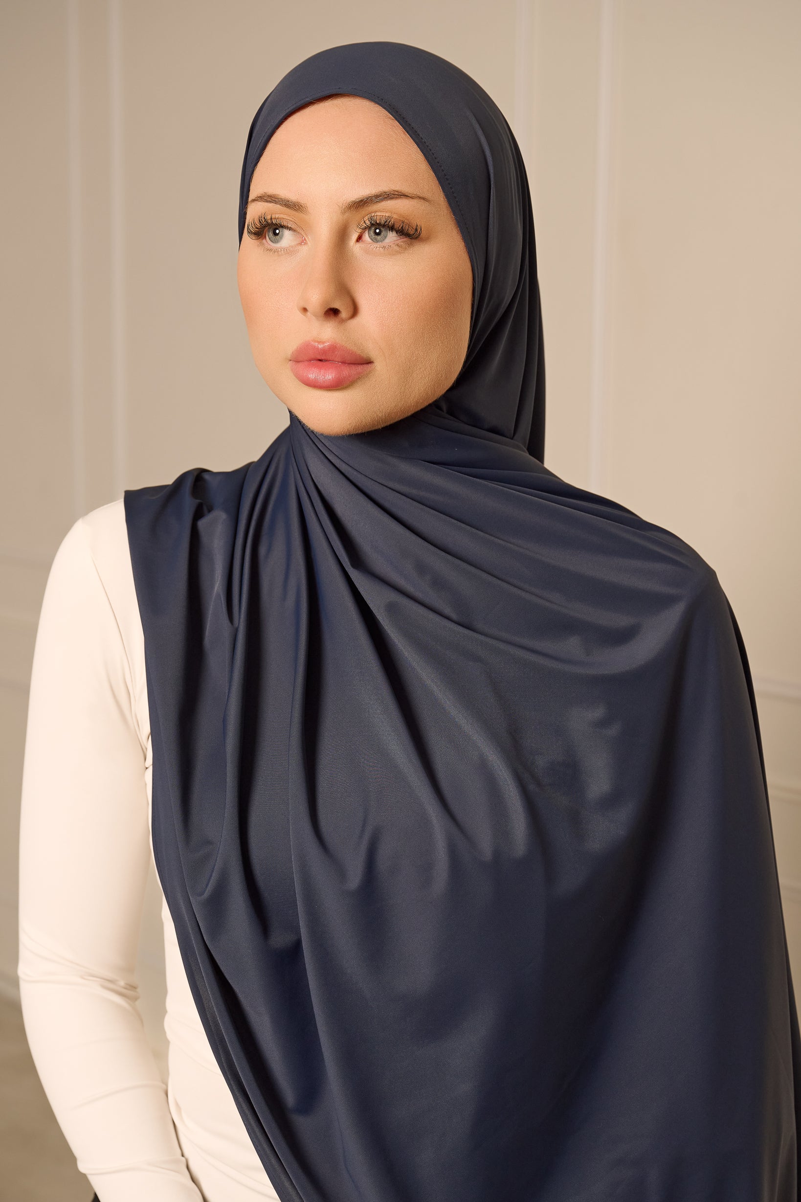 Liquid Jersey Shawl - Shades of Blue - Image 5