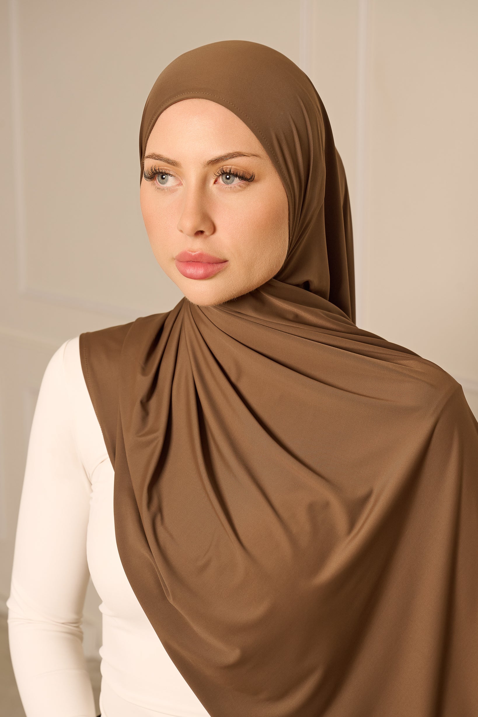 Liquid Jersey Shawl - Shades of Brown - Image 11