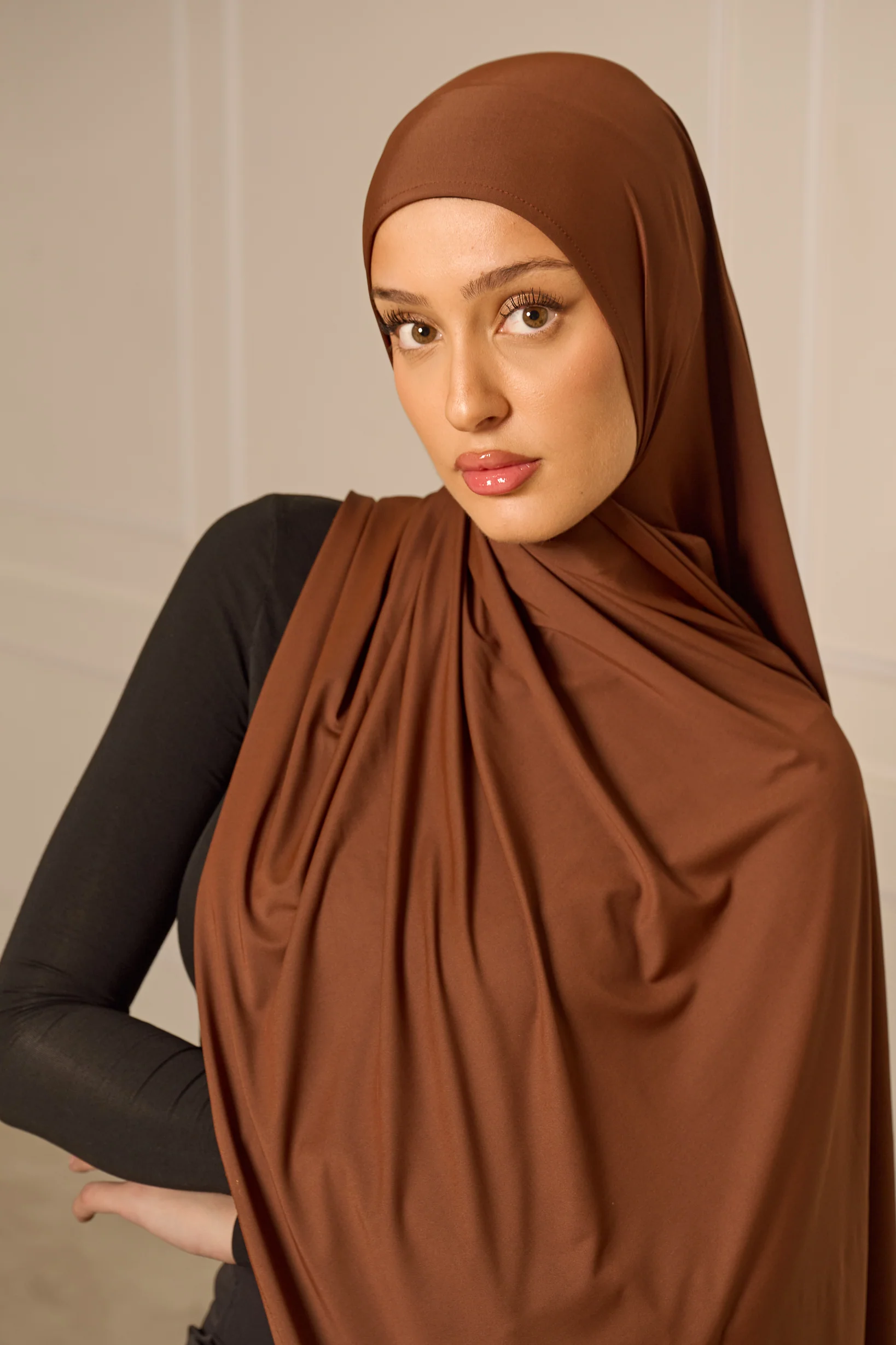 Liquid Jersey Shawl - Shades of Brown - Image 2