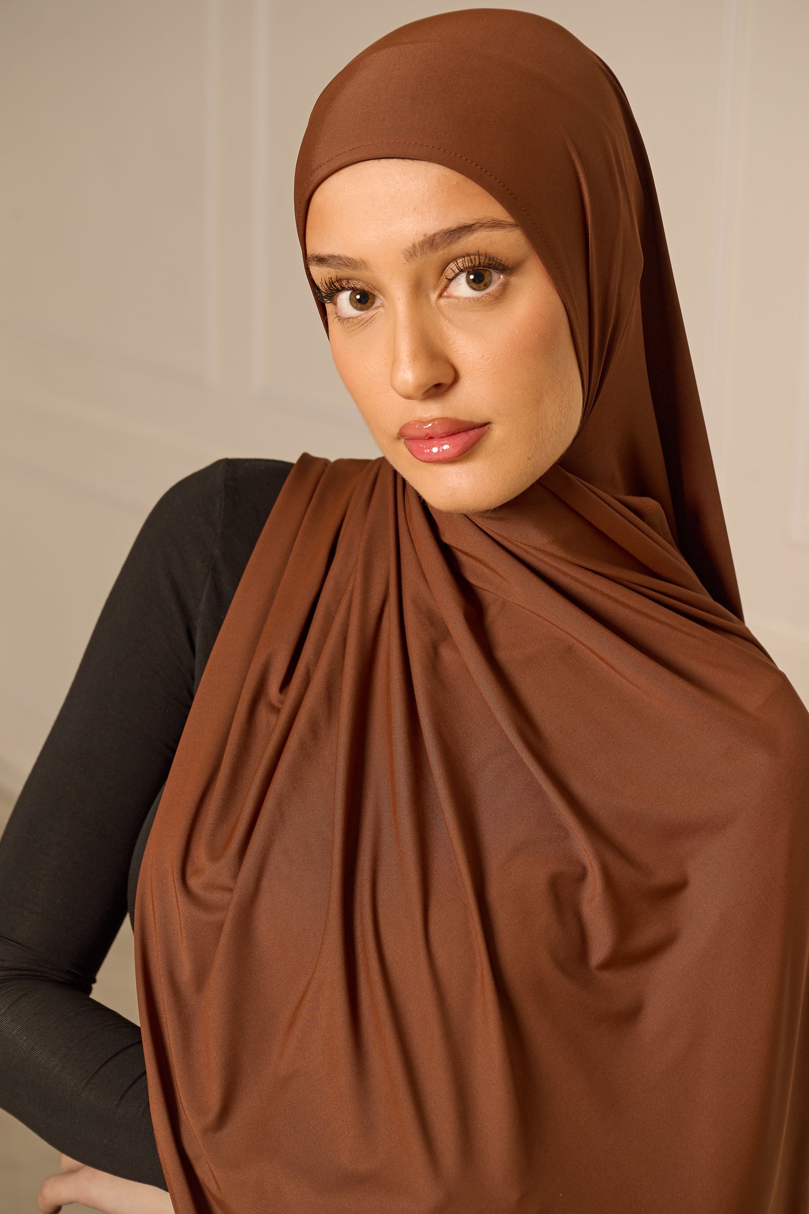 Liquid Jersey Shawl - Shades of Brown - Image 3