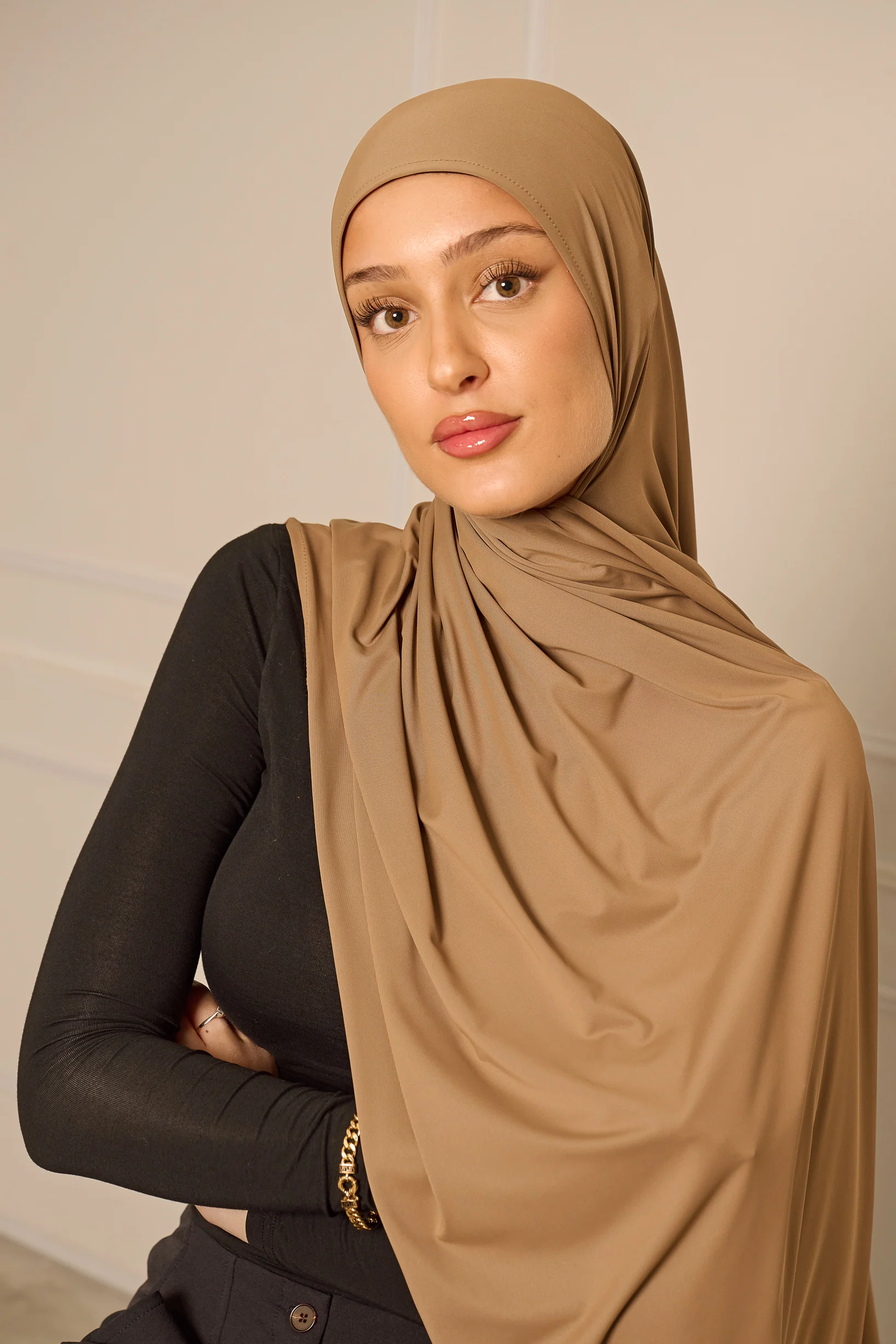 Liquid Jersey Shawl - Shades of Brown - Image 4