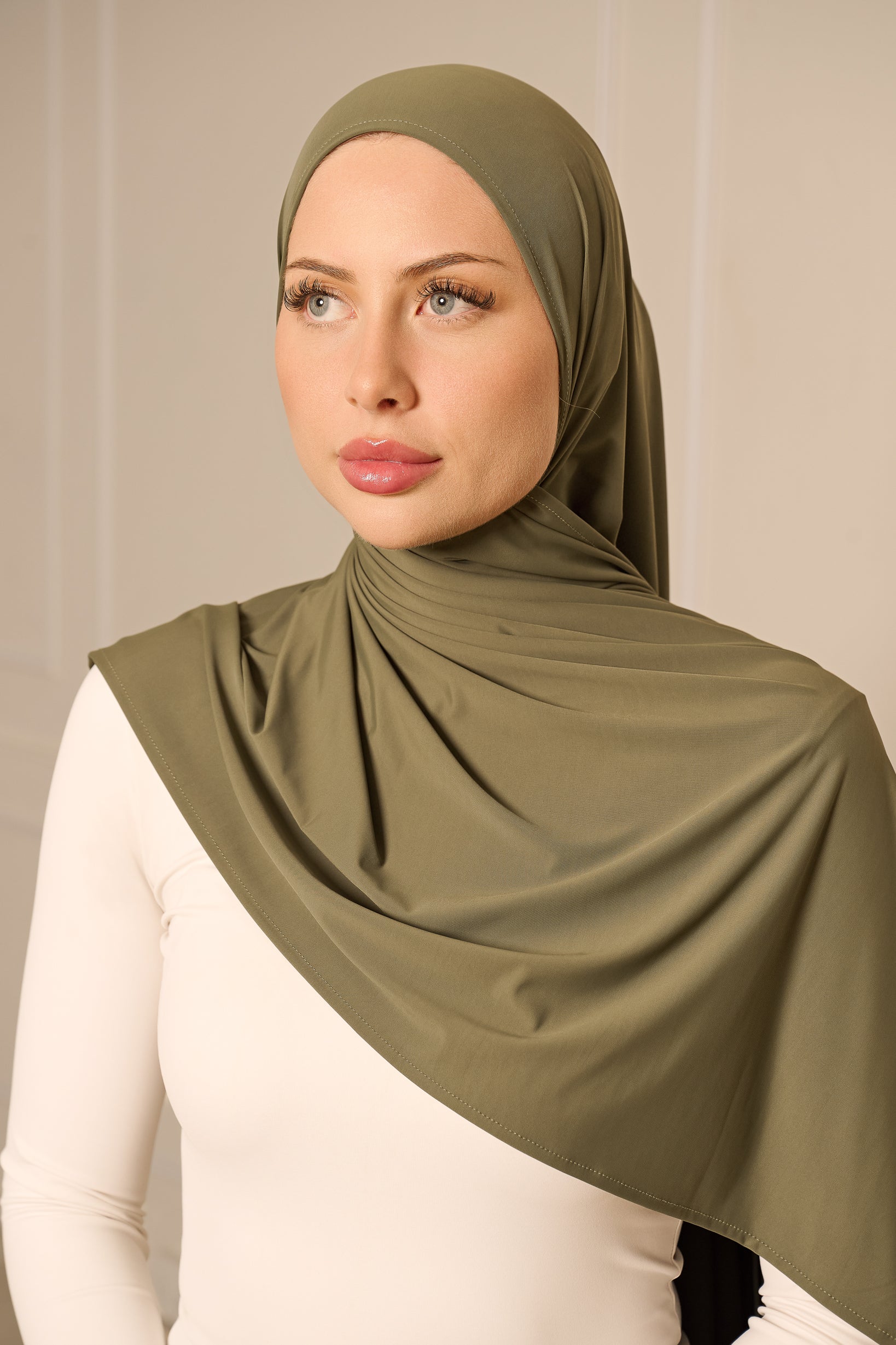 Liquid Jersey Shawl - Shades of Green - Image 3