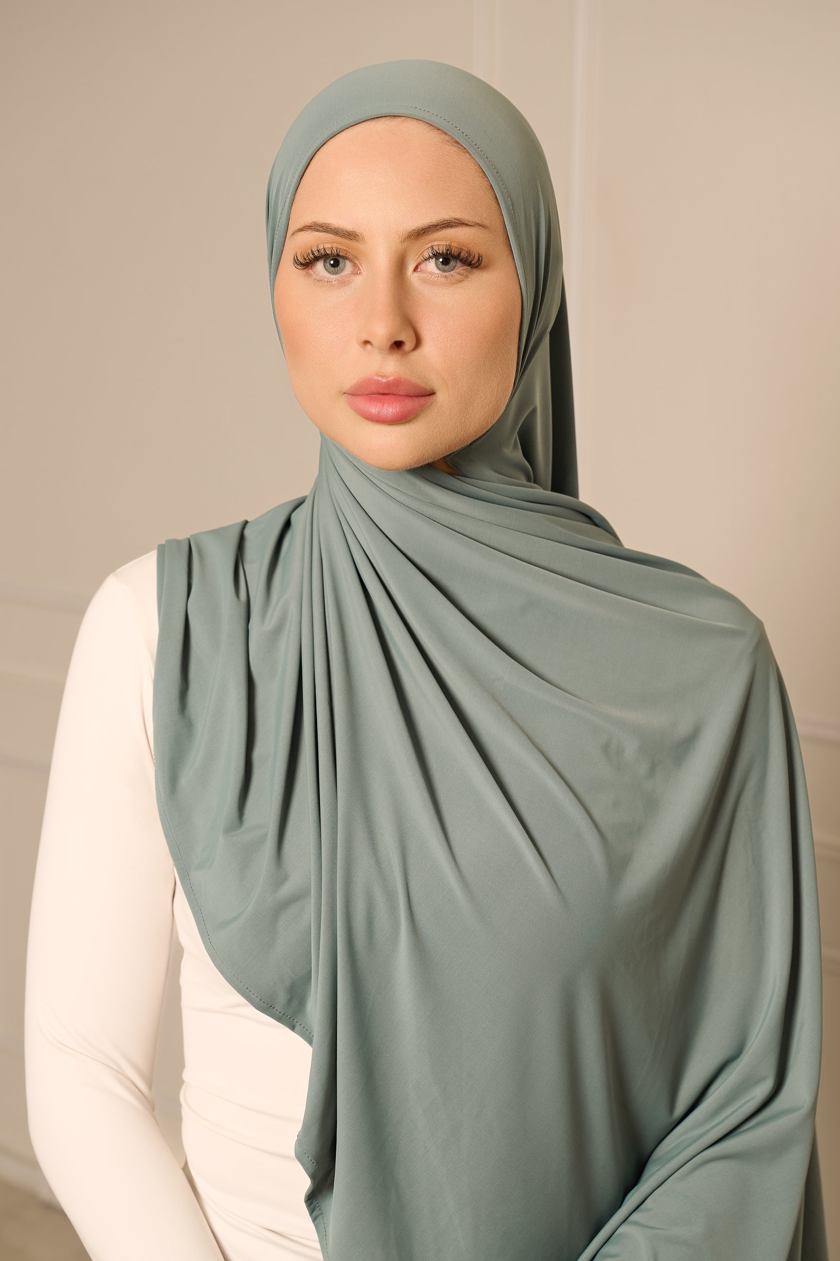 Liquid Jersey Shawl - Shades of Green - Image 7