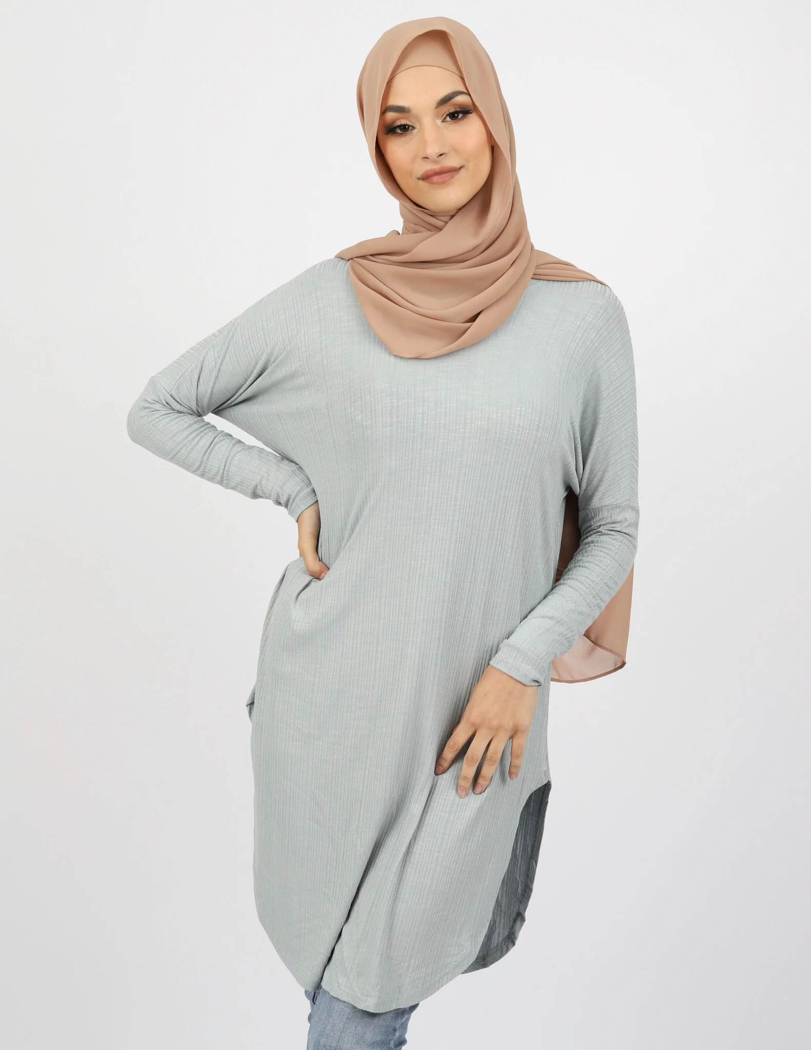 Long Jersey Loop Top - Light Shades - Image 4
