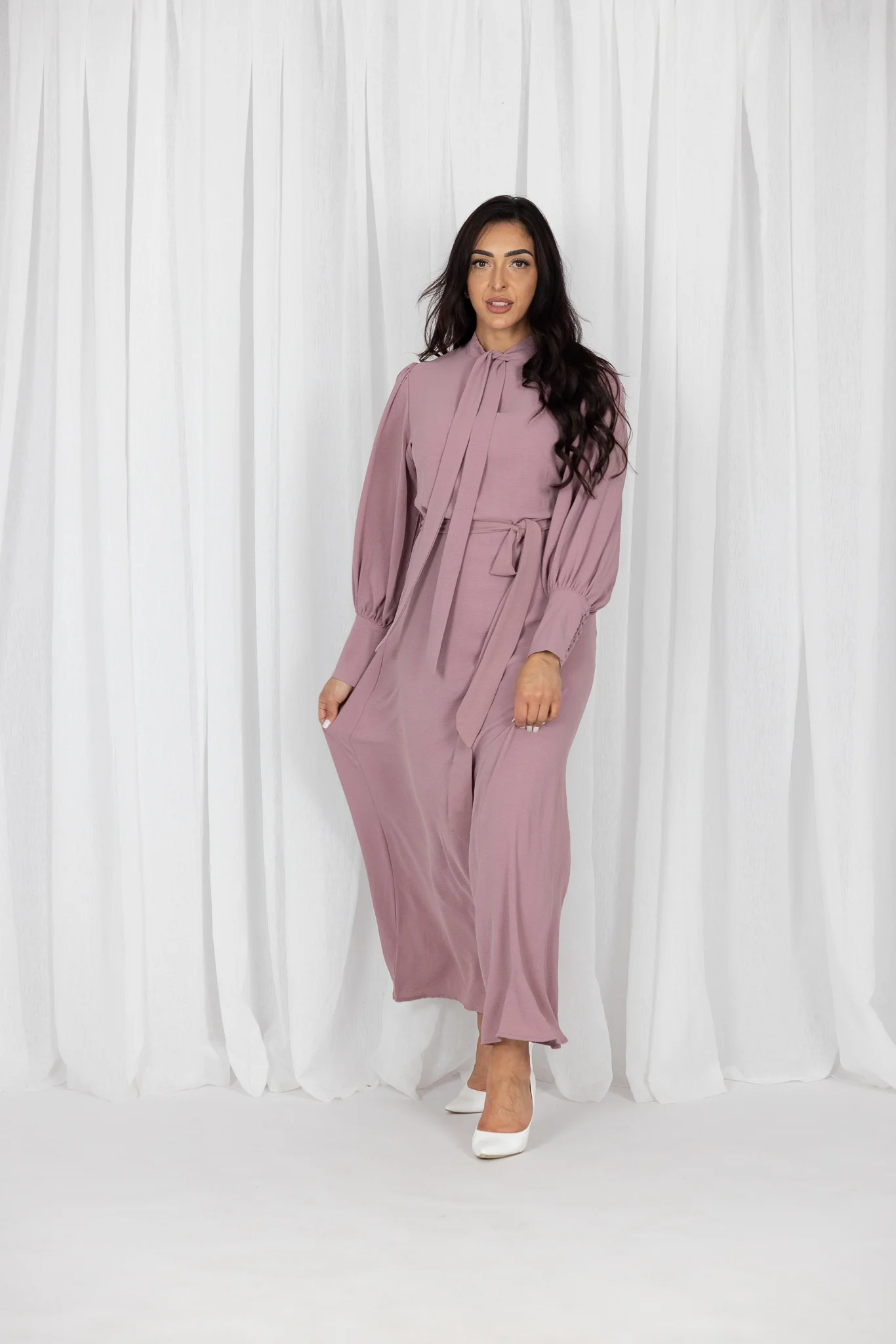 Lucine Tie Neck Maxi Dress - Image 10