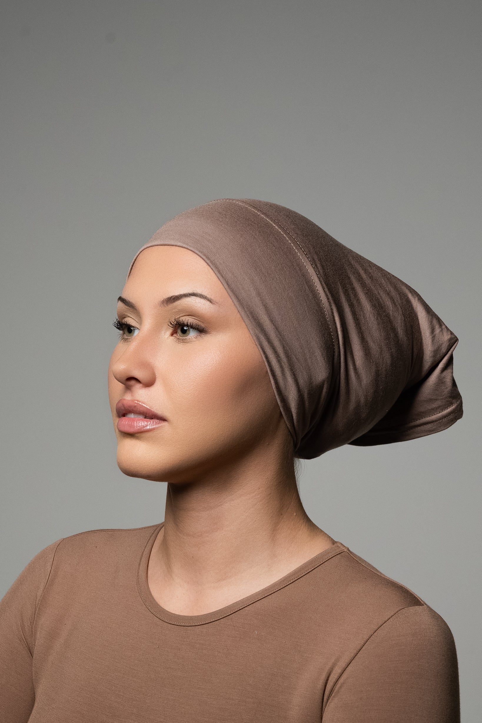 Luxury Jersey Open Cap - Shades of Dark Brown - Image 2