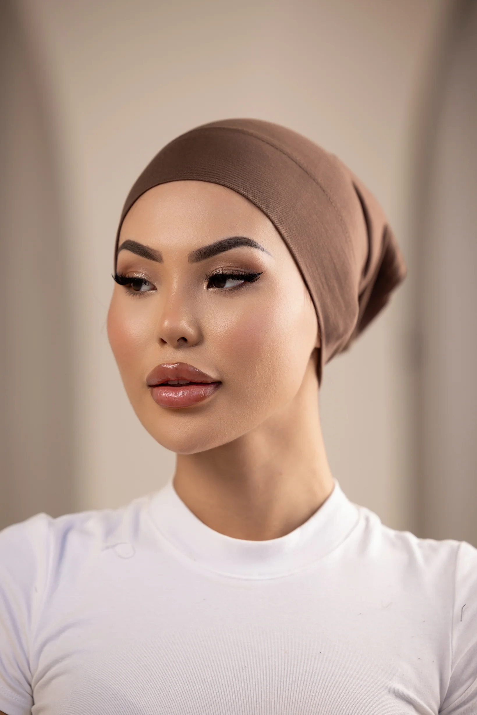 Luxury Jersey Open Cap - Shades of Dark Brown - Image 5