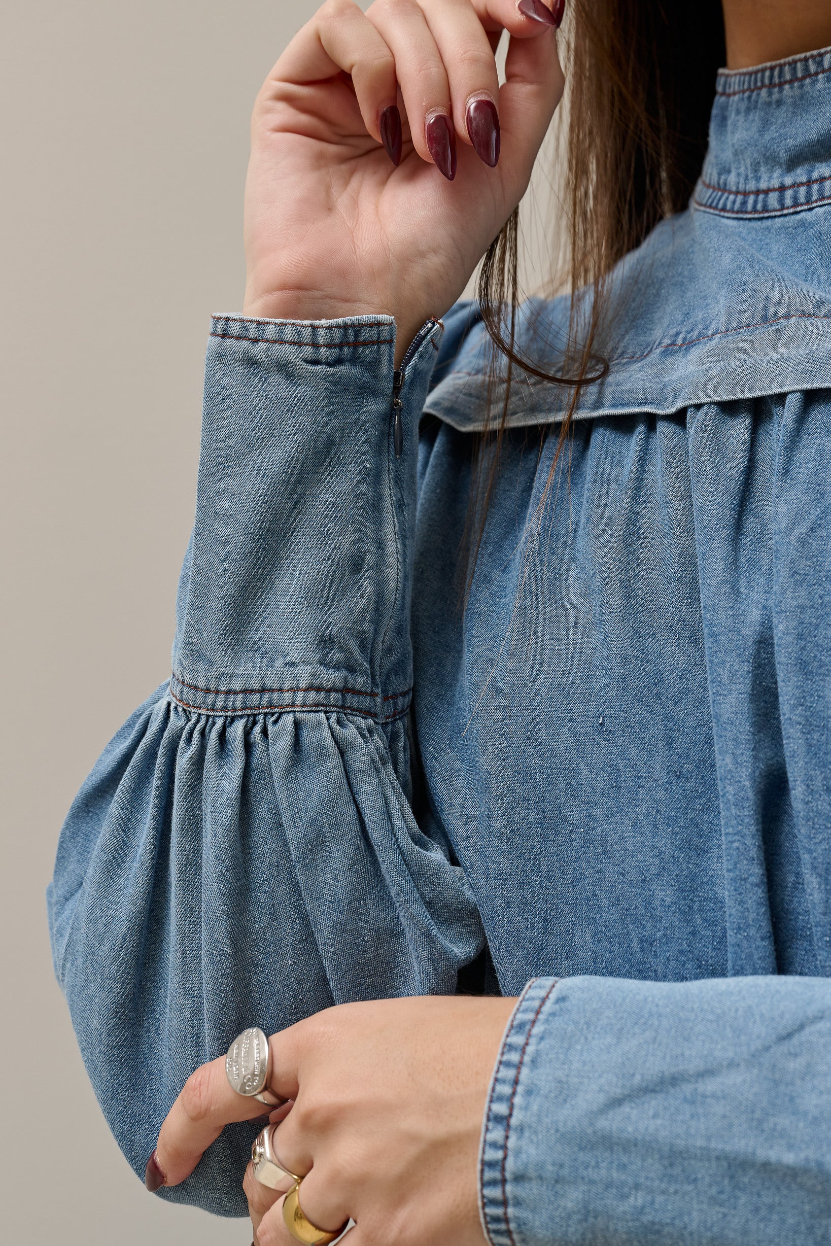 Miraj Denim Midi Dress - Image 11