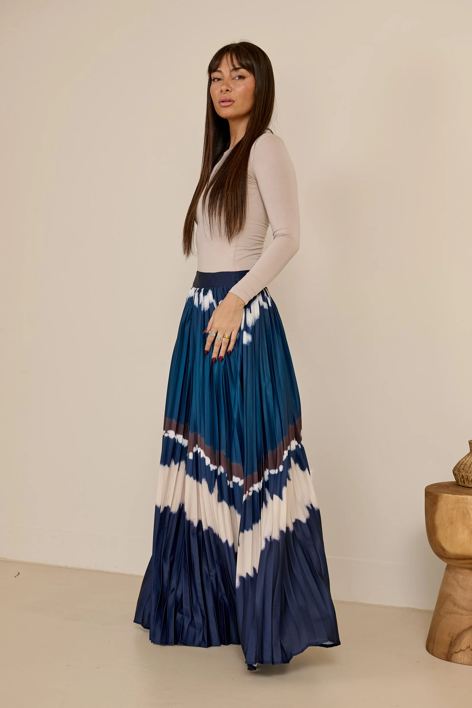 Miraj Tie Dye Pleat Skirt - Image 4