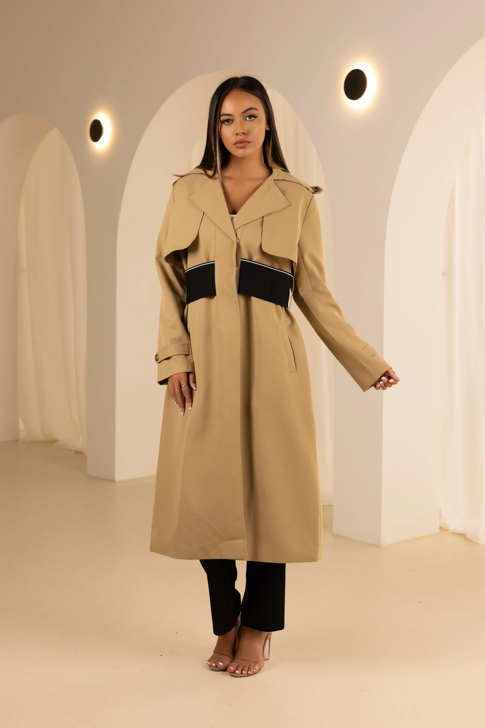 Modelle/Move Detailed Trench Coat - Image 2