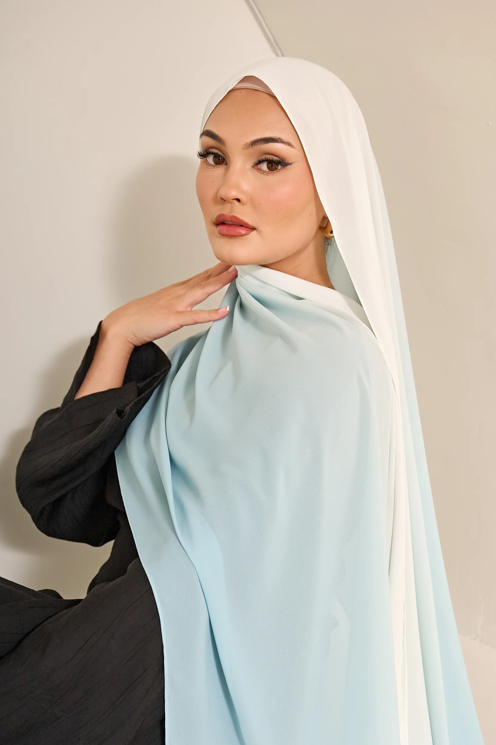 Ombre Chiffon Shawl - Shades of Blue