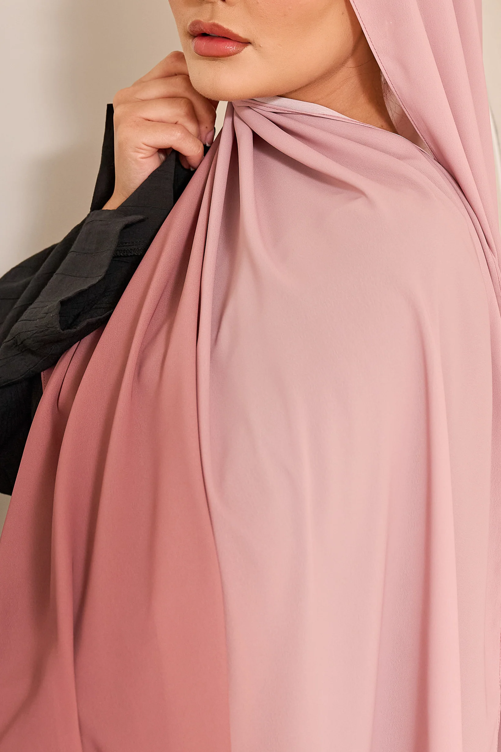 Ombre Chiffon Shawl - Shades of Brown - Image 8