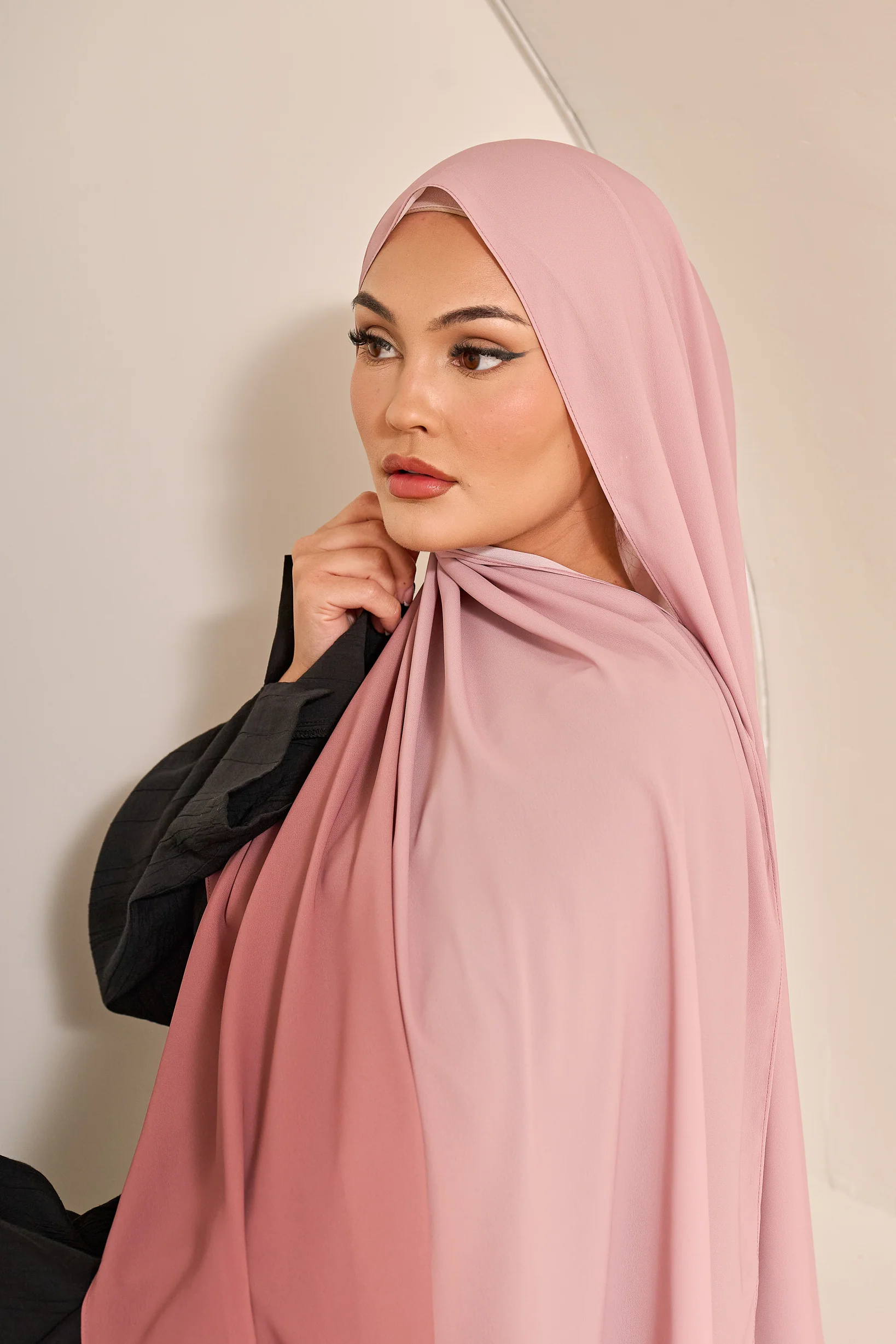 Ombre Chiffon Shawl - Shades of Brown - Image 9