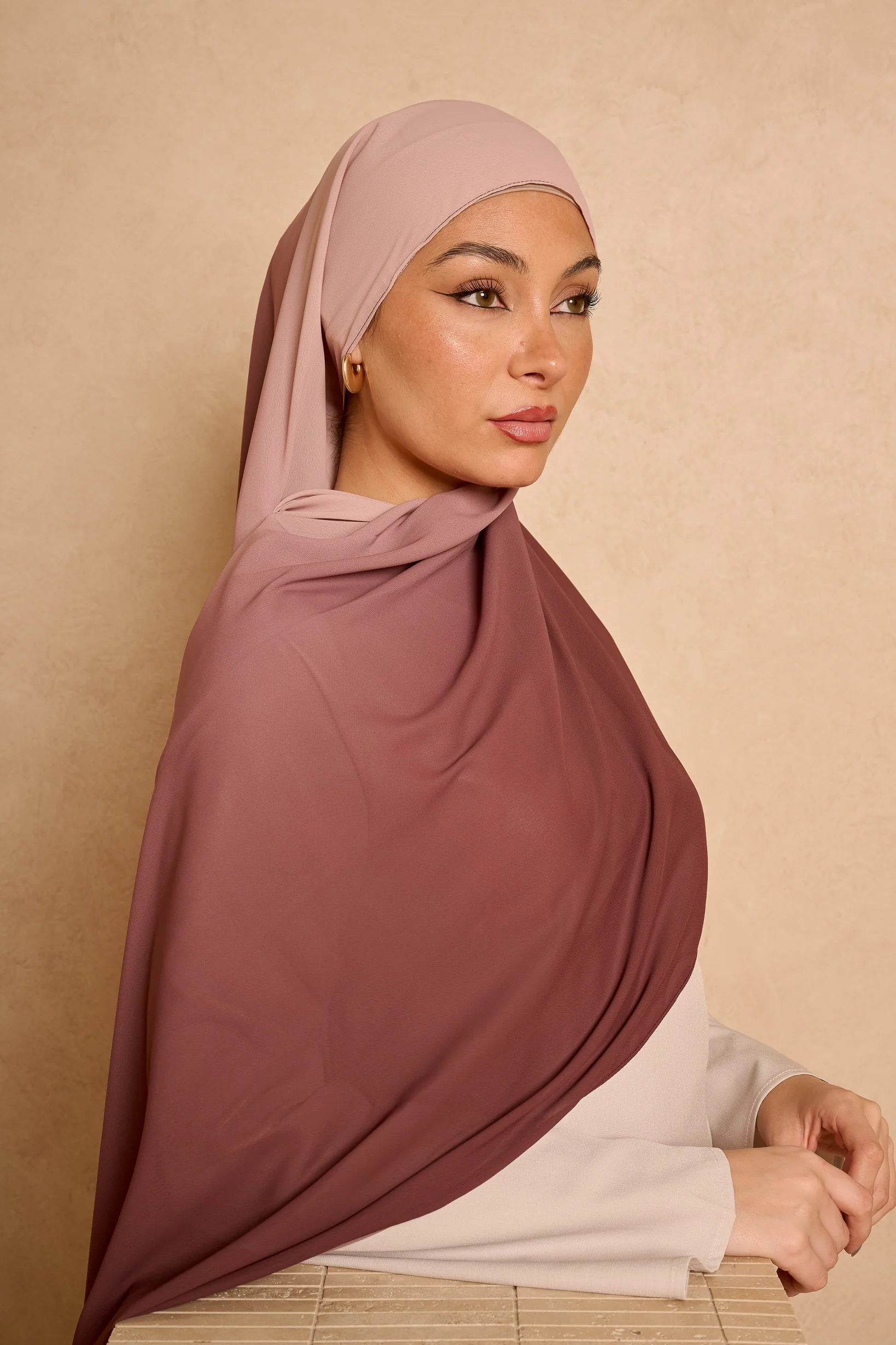 Ombre Chiffon Shawl - Shades of Purple - Image 5