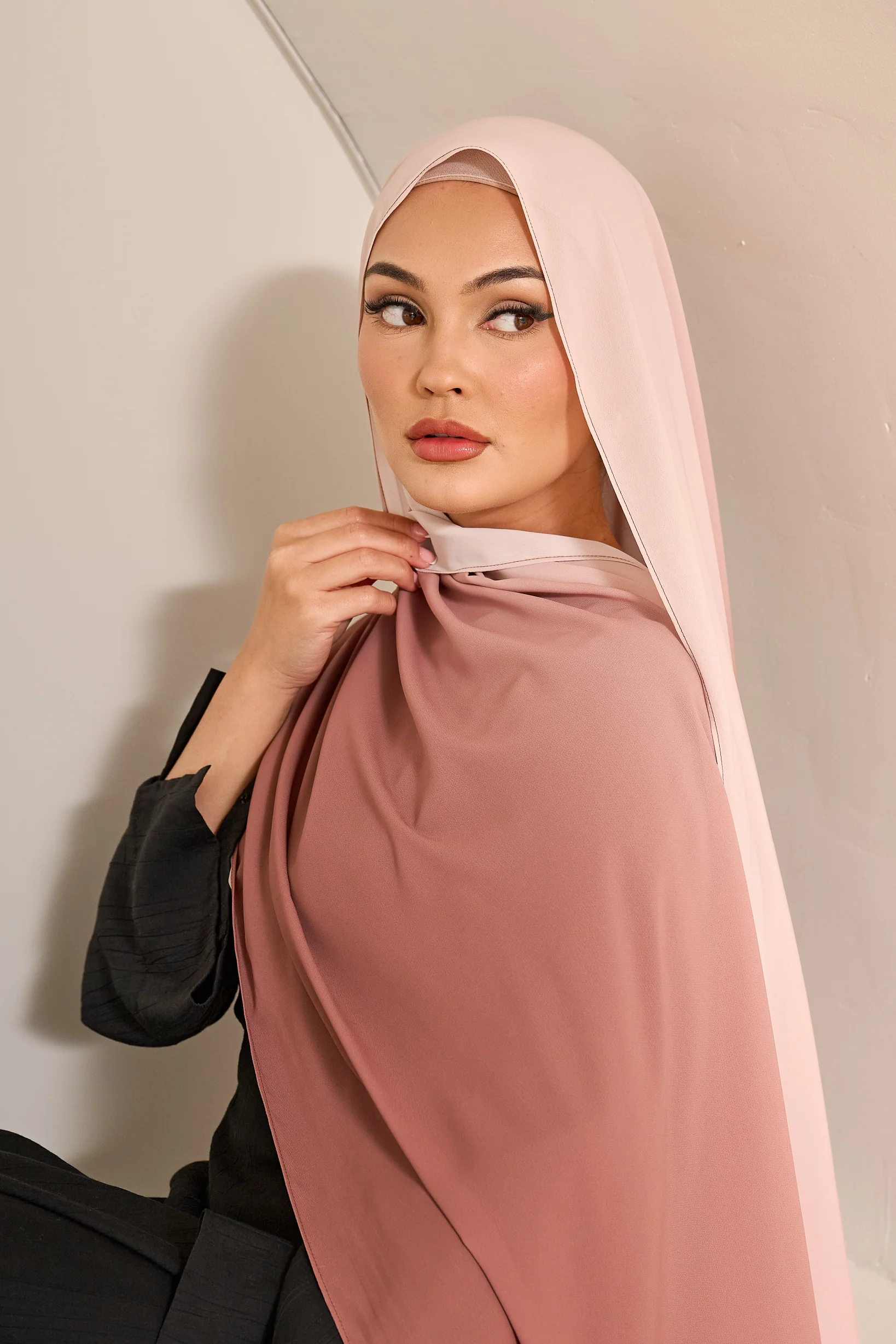 Ombre Chiffon Shawl - Shades of Red - Image 3