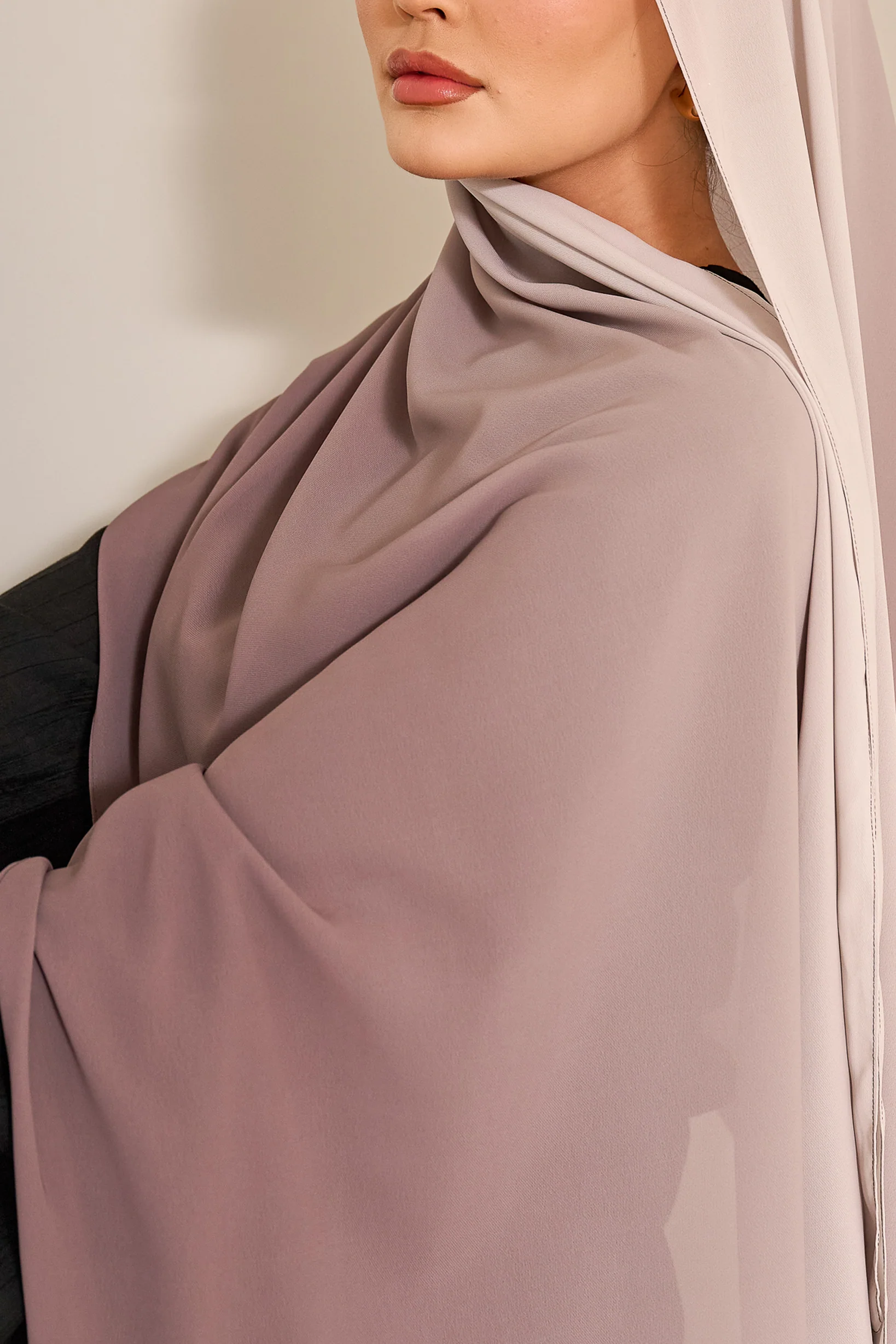 Ombre Chiffon Shawl - Shades of White - Image 2