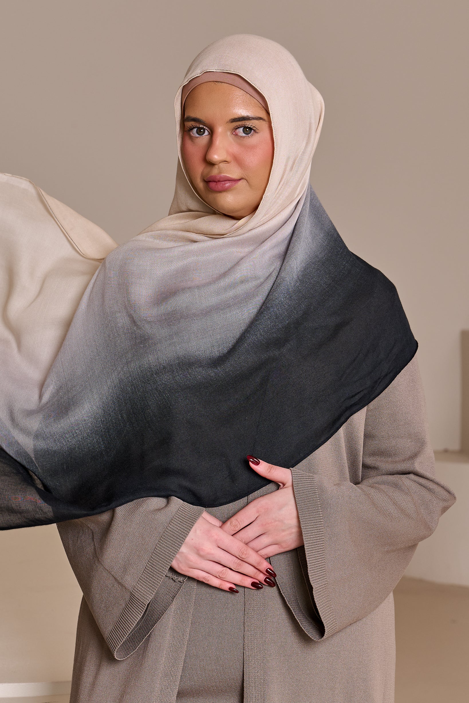Ombre Modal Shawl - Shades of Black - Image 13