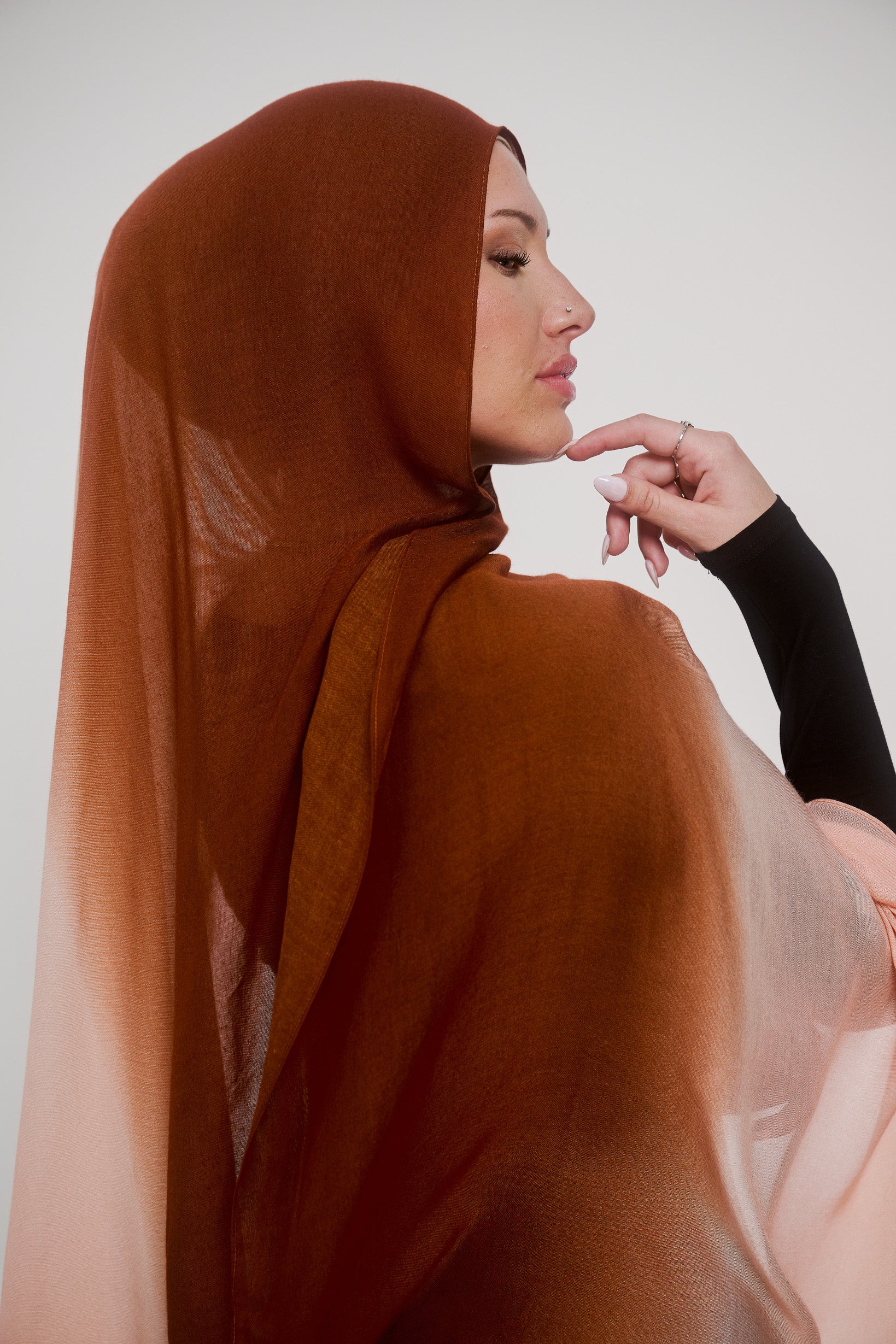 Ombre Modal Shawl - Shades of Orange - Image 3