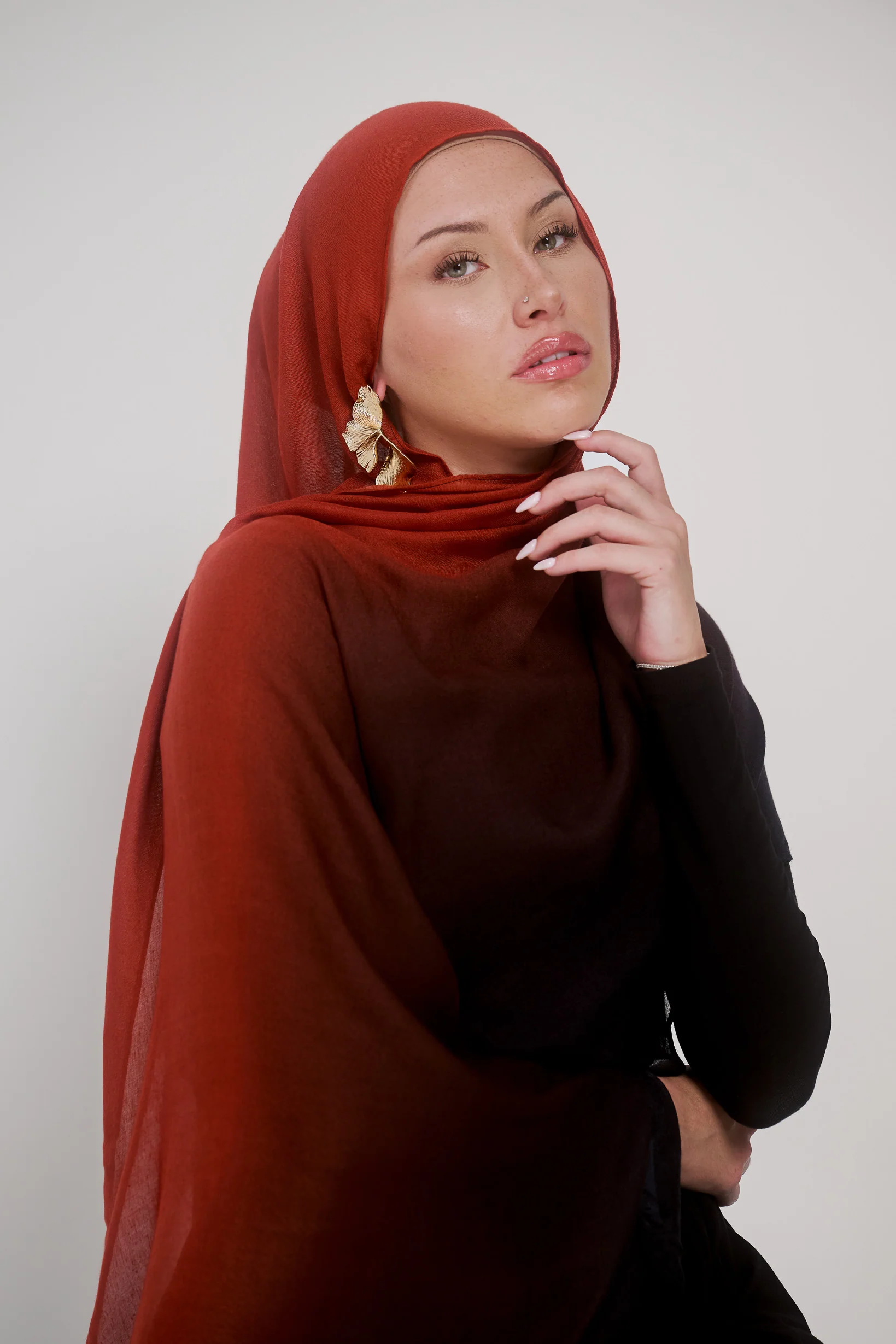 Ombre Modal Shawl - Shades of Red