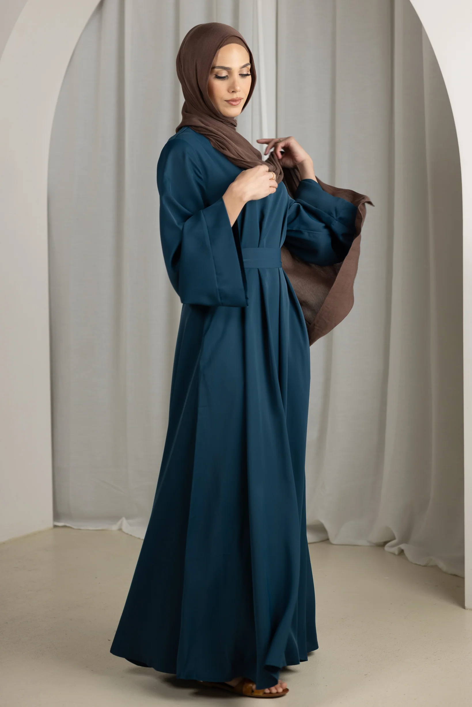 Open Sleeve Abaya - Shades of Blue - Image 2