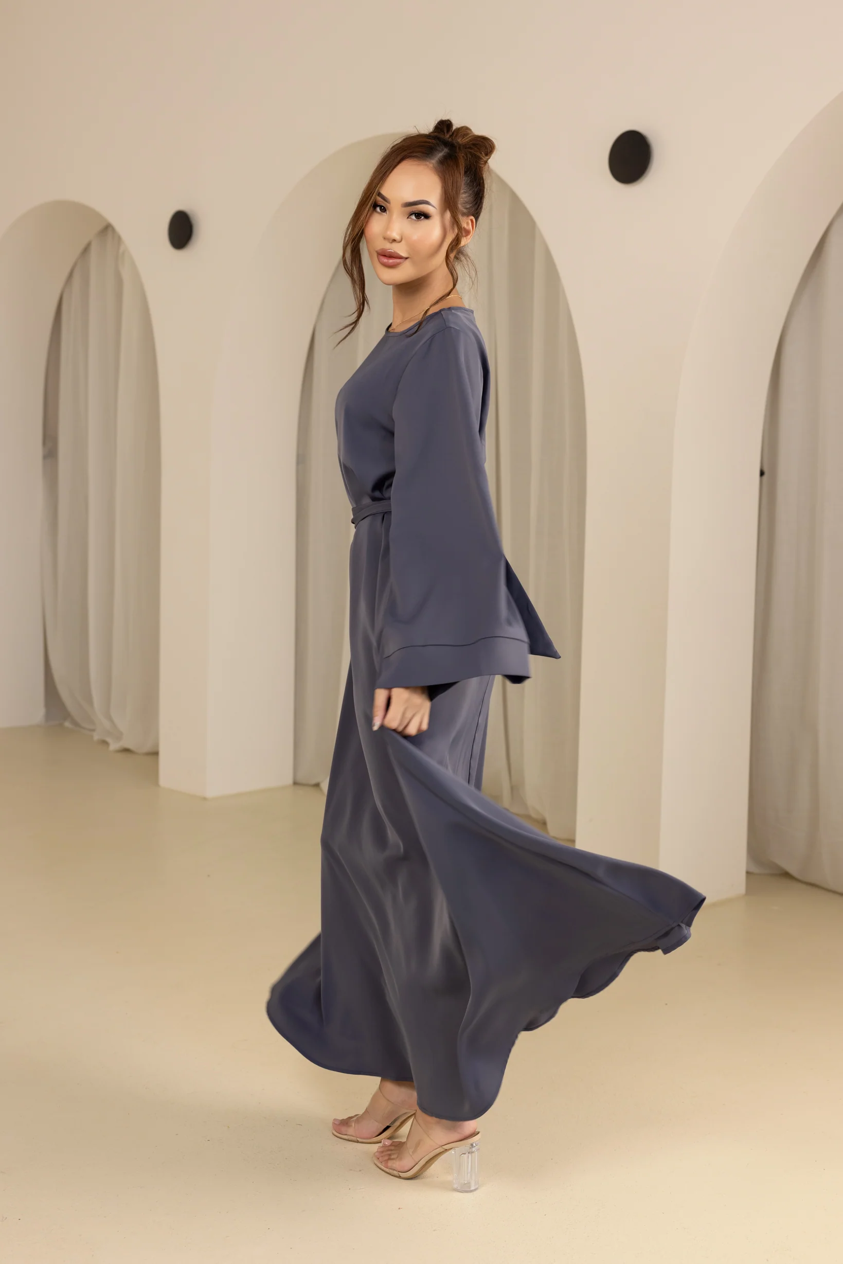 Open Sleeve Abaya - Shades of Blue - Image 9