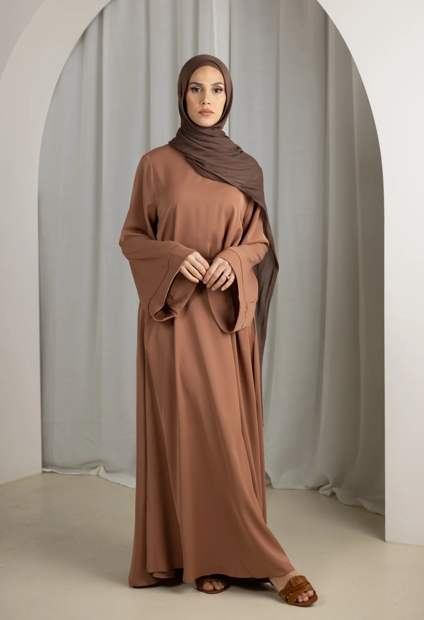Open Sleeve Abaya - Shades of Brown - Image 22
