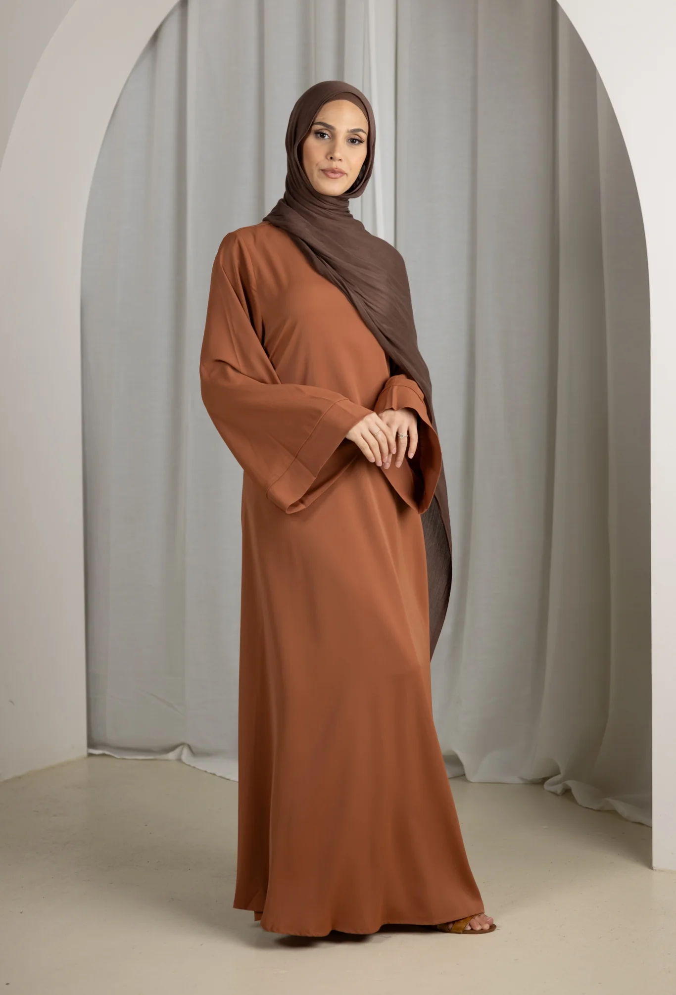 Open Sleeve Abaya - Shades of Brown - Image 29