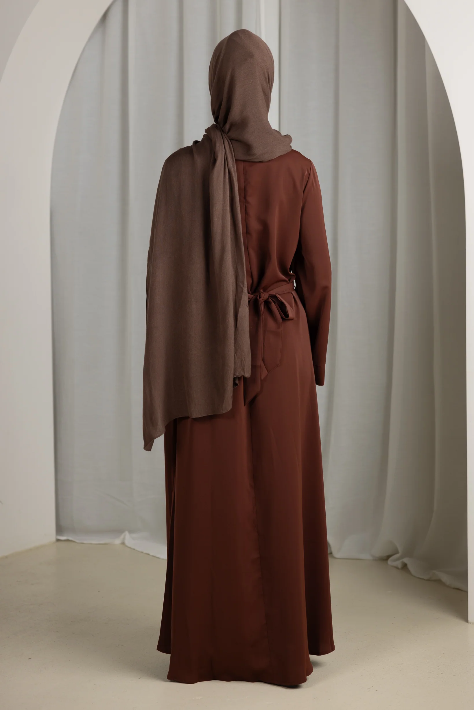 Open Sleeve Abaya - Shades of Brown - Image 3