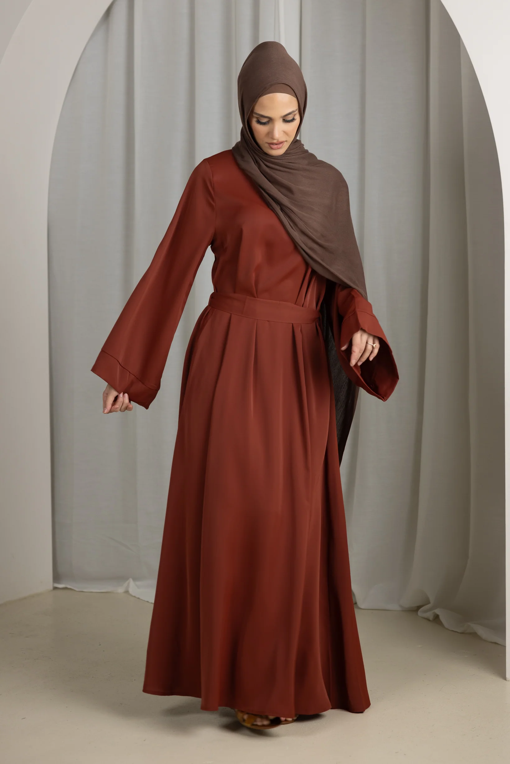 Open Sleeve Abaya - Shades of Brown - Image 7