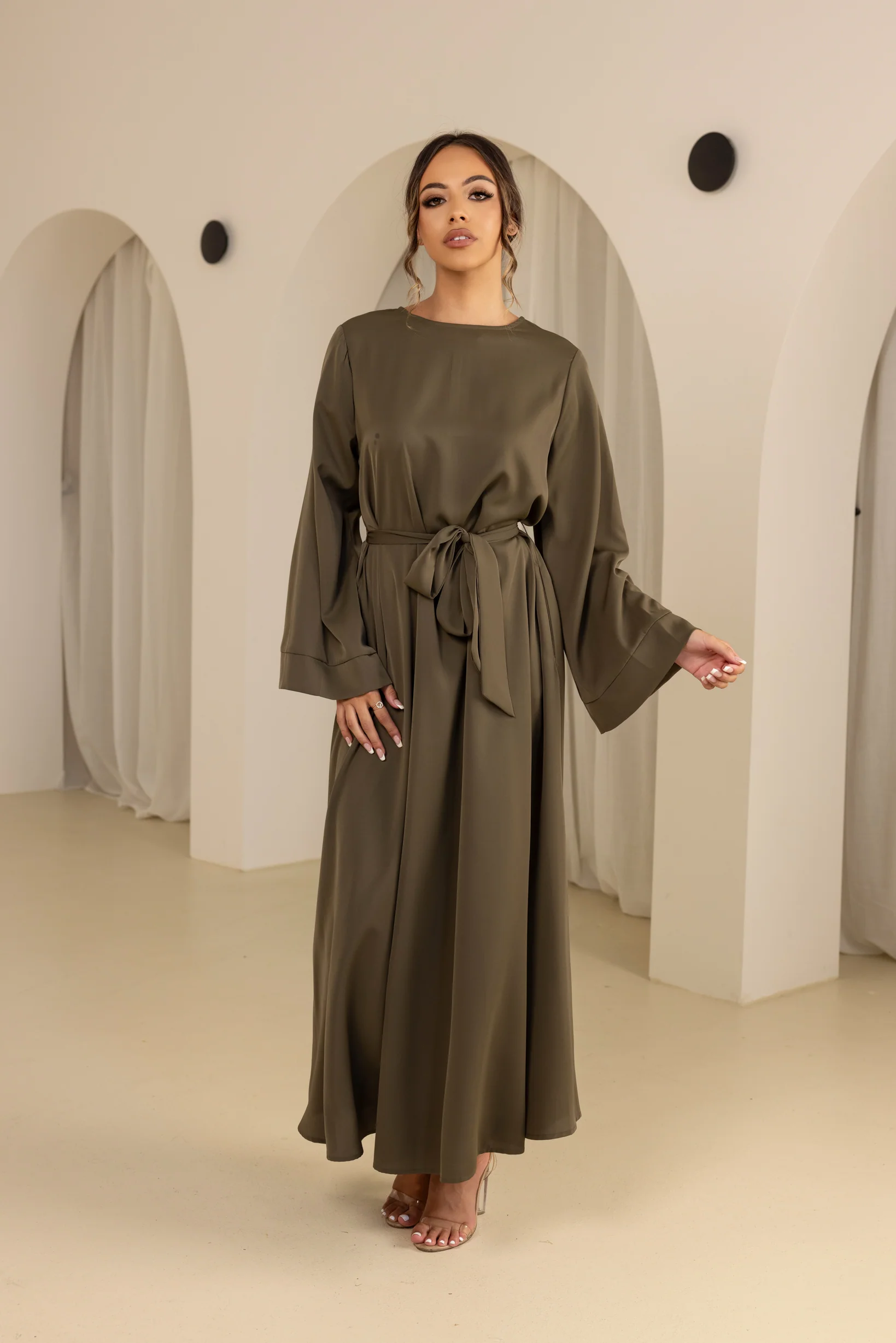 Open Sleeve Abaya - Shades of Green - Image 15