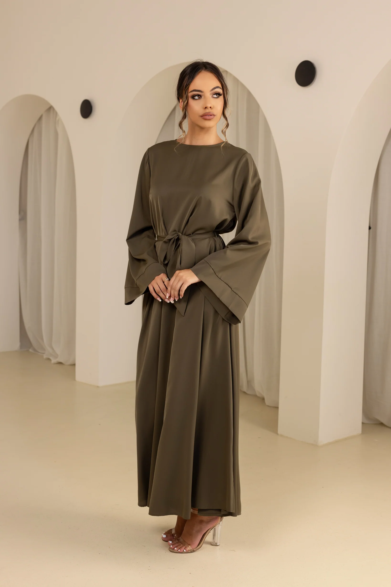 Open Sleeve Abaya - Shades of Green - Image 16