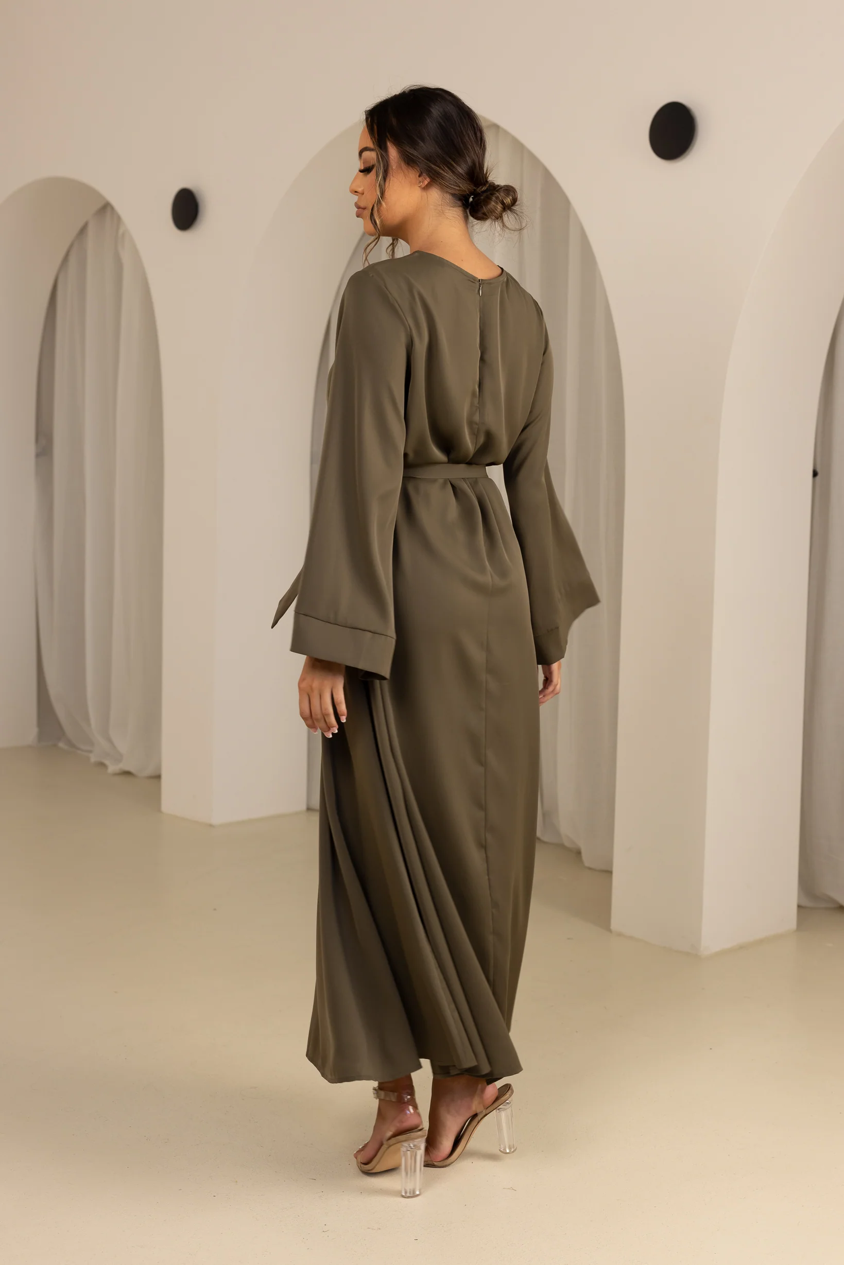 Open Sleeve Abaya - Shades of Green - Image 18