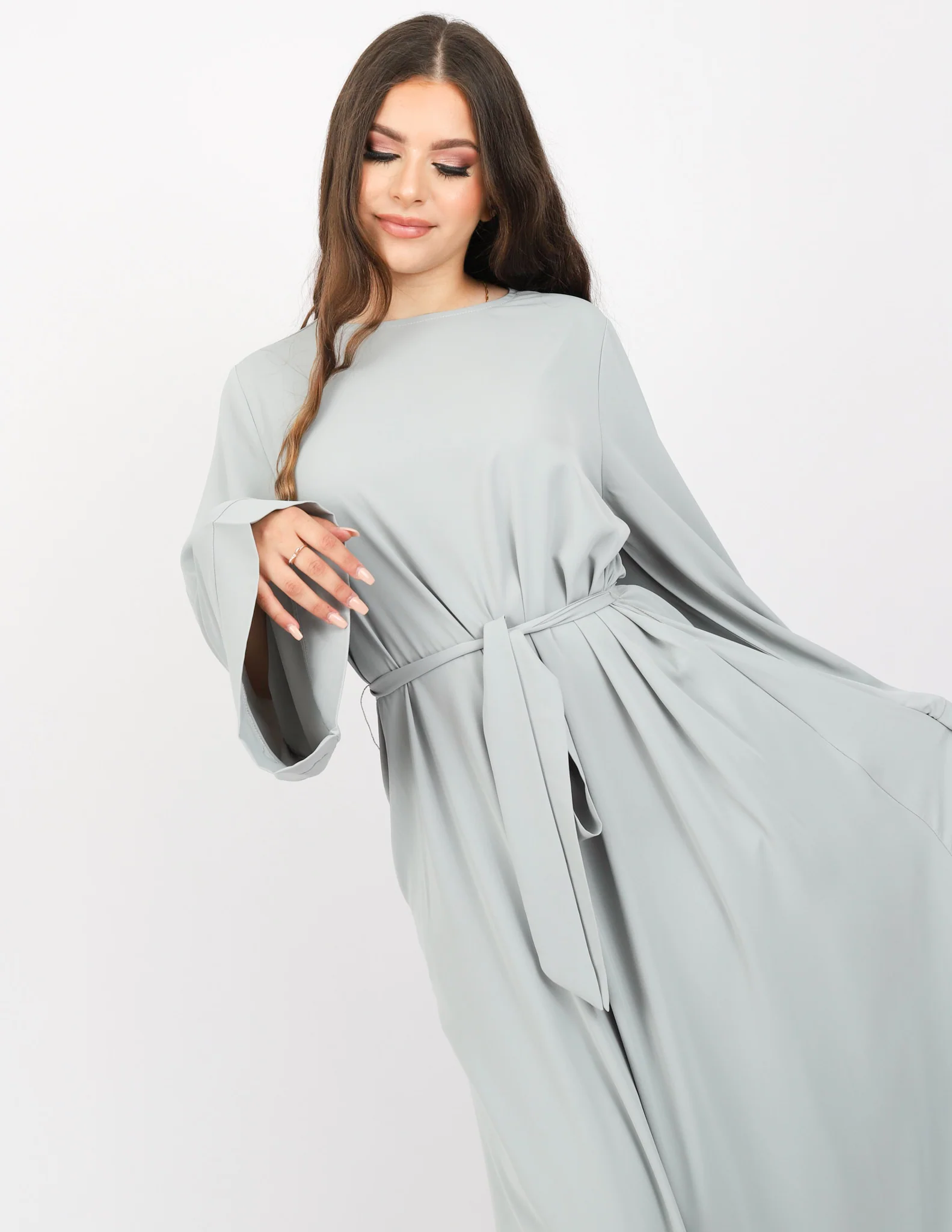 Open Sleeve Abaya - Shades of Green - Image 25
