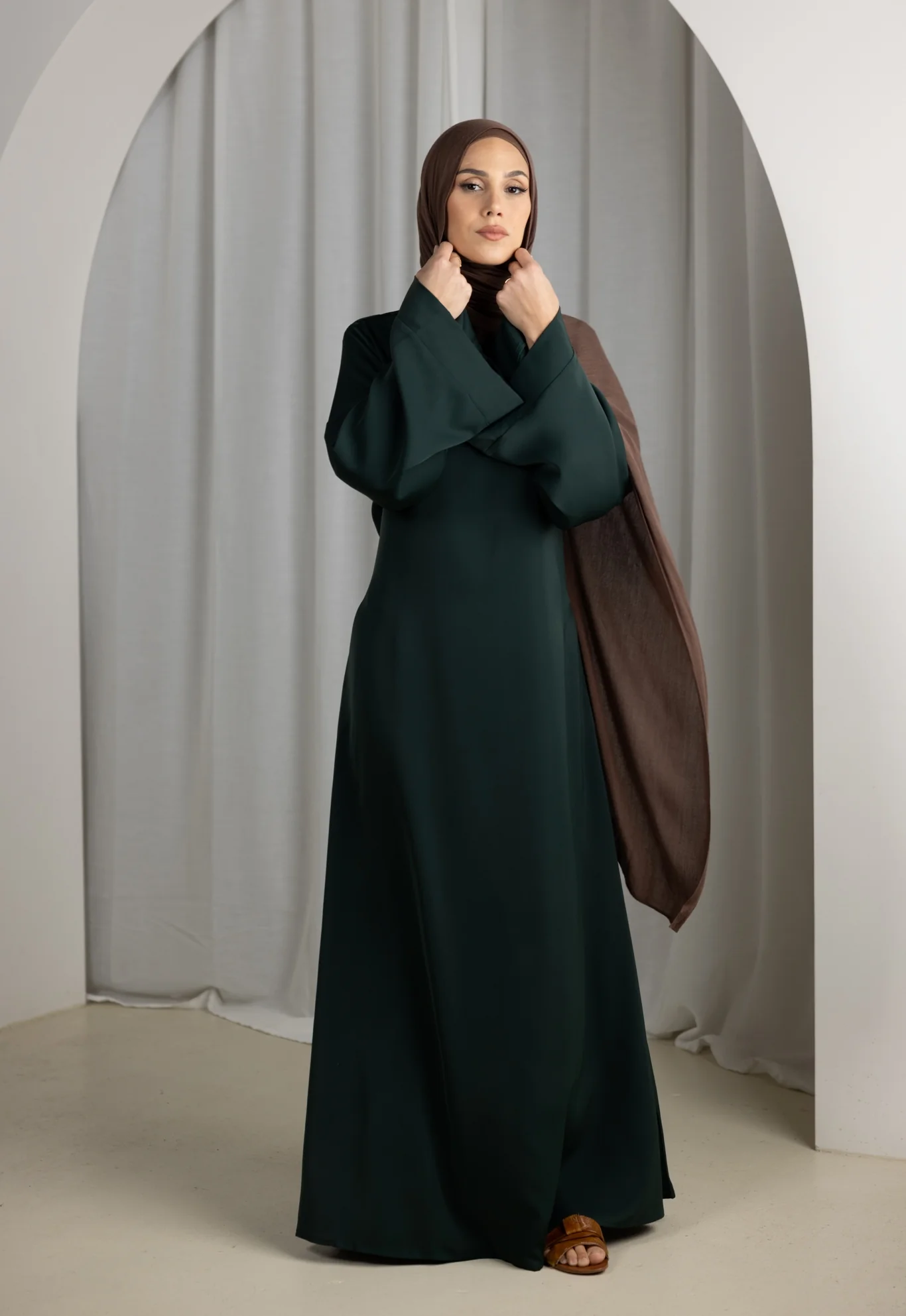 Open Sleeve Abaya - Shades of Green - Image 29