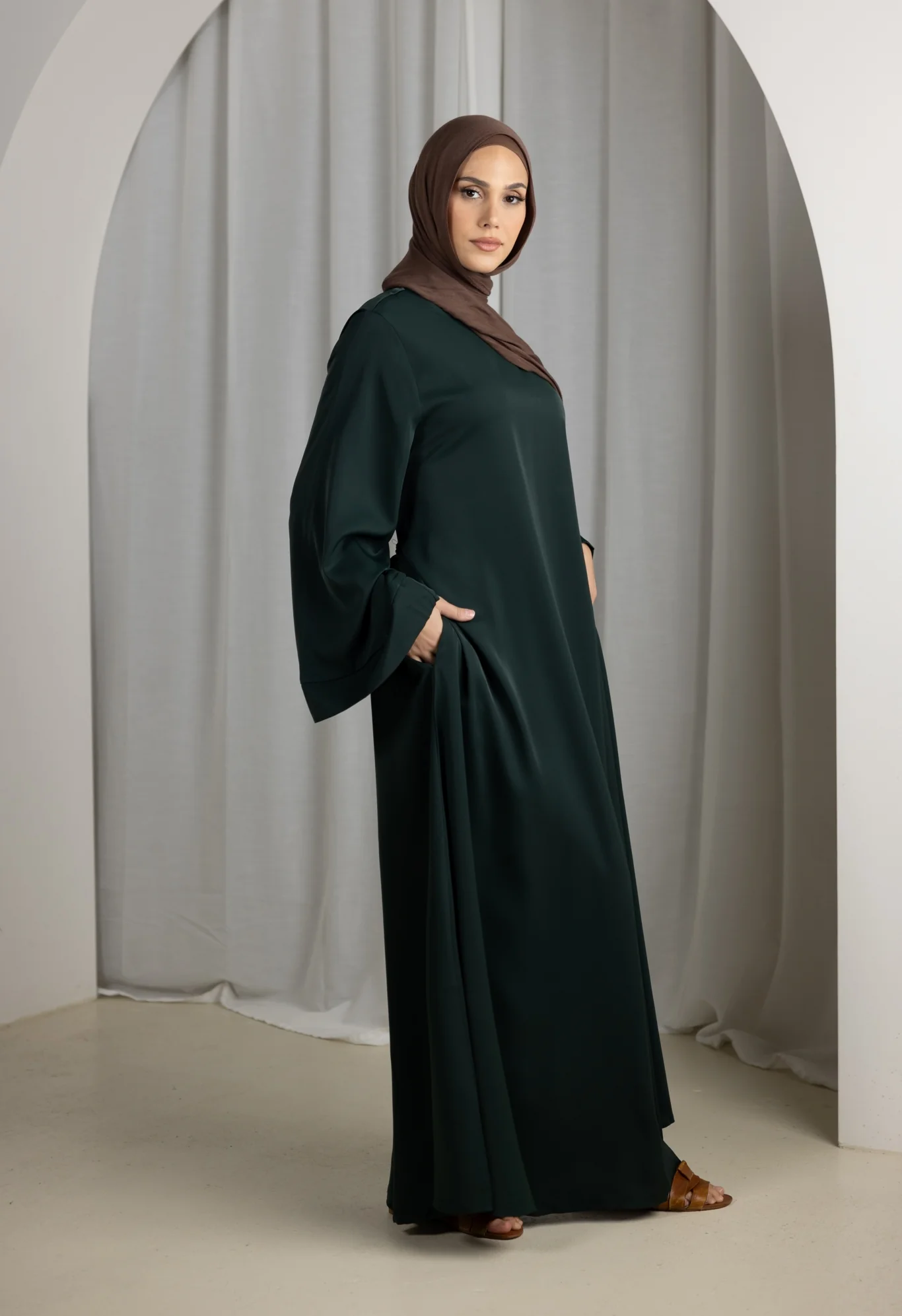 Open Sleeve Abaya - Shades of Green - Image 33