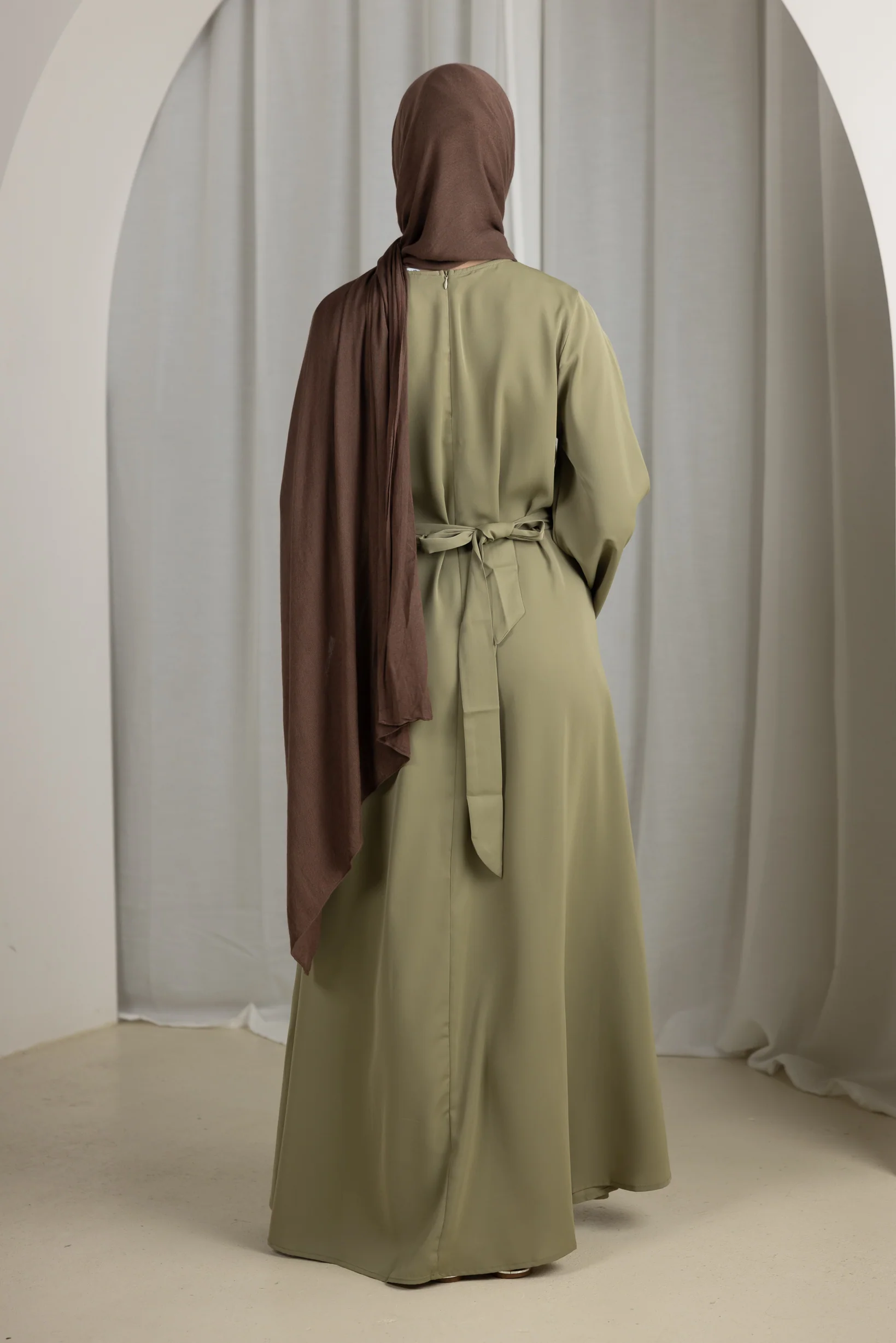 Open Sleeve Abaya - Shades of Green - Image 6