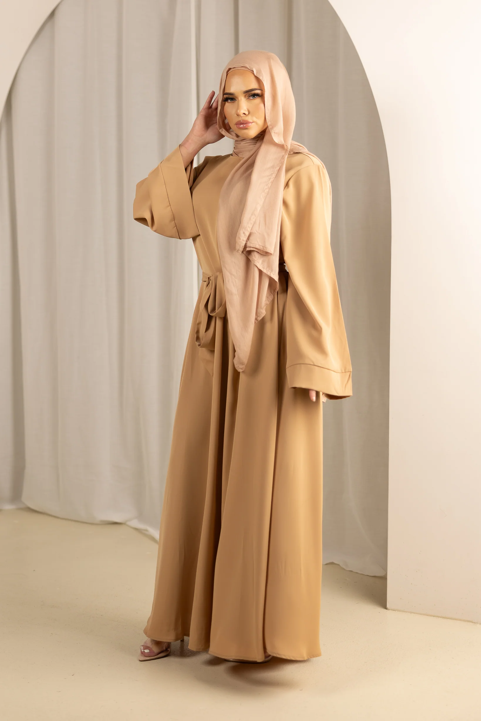 Open Sleeve Abaya - Shades of Nude - Image 10