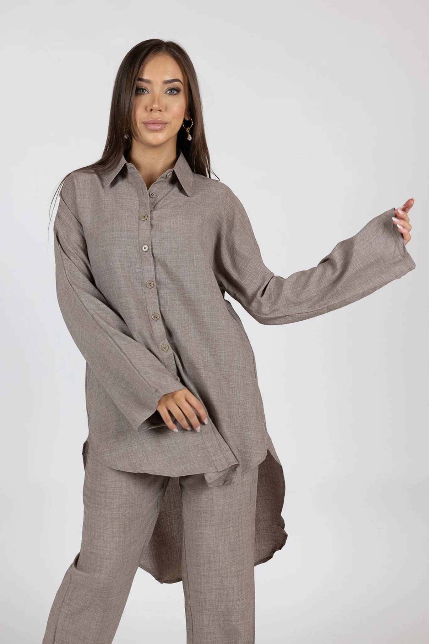 Oralie High-Low Cotton Shirt - Image 3