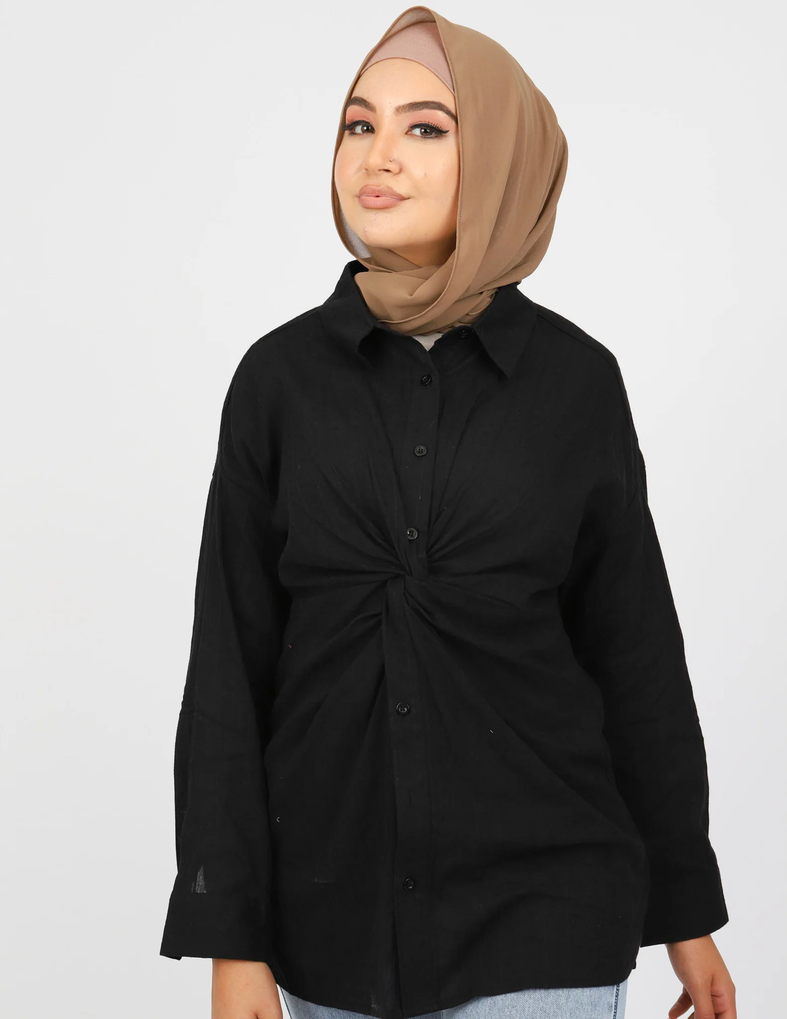 Pin Stripe Detailed Knot Shirt - Image 9
