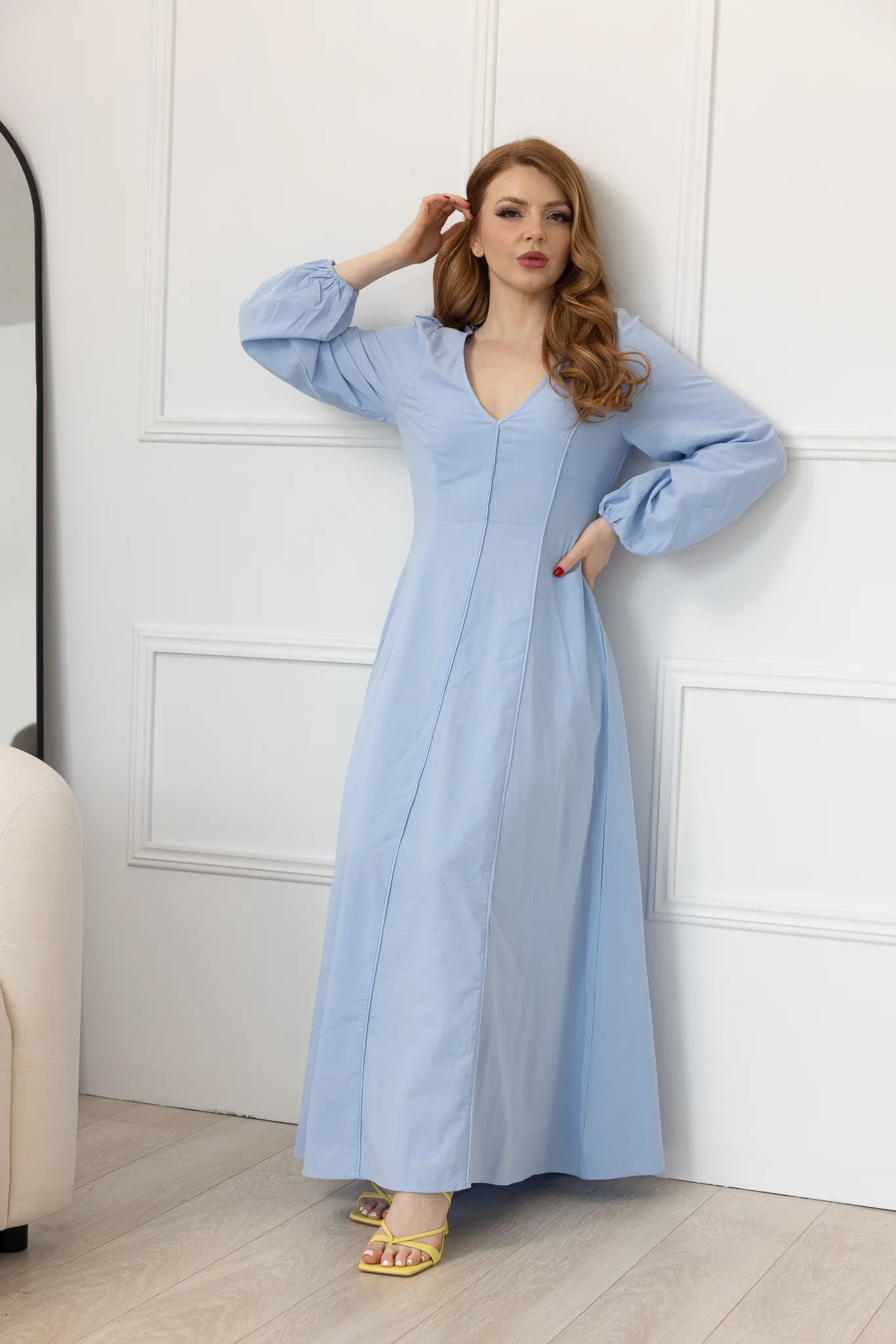 Pintuck Linen Dress - Image 15