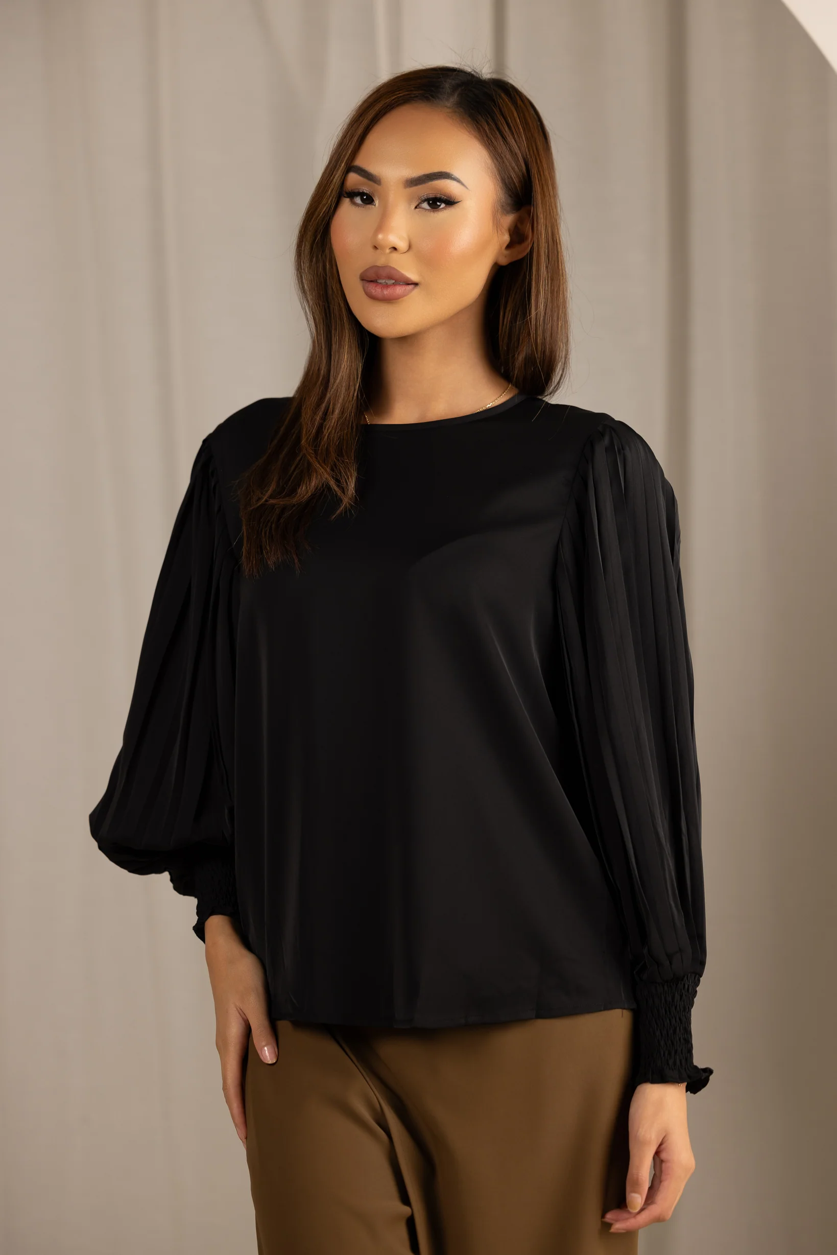 Pleated Sleeve Blouse - Image 11