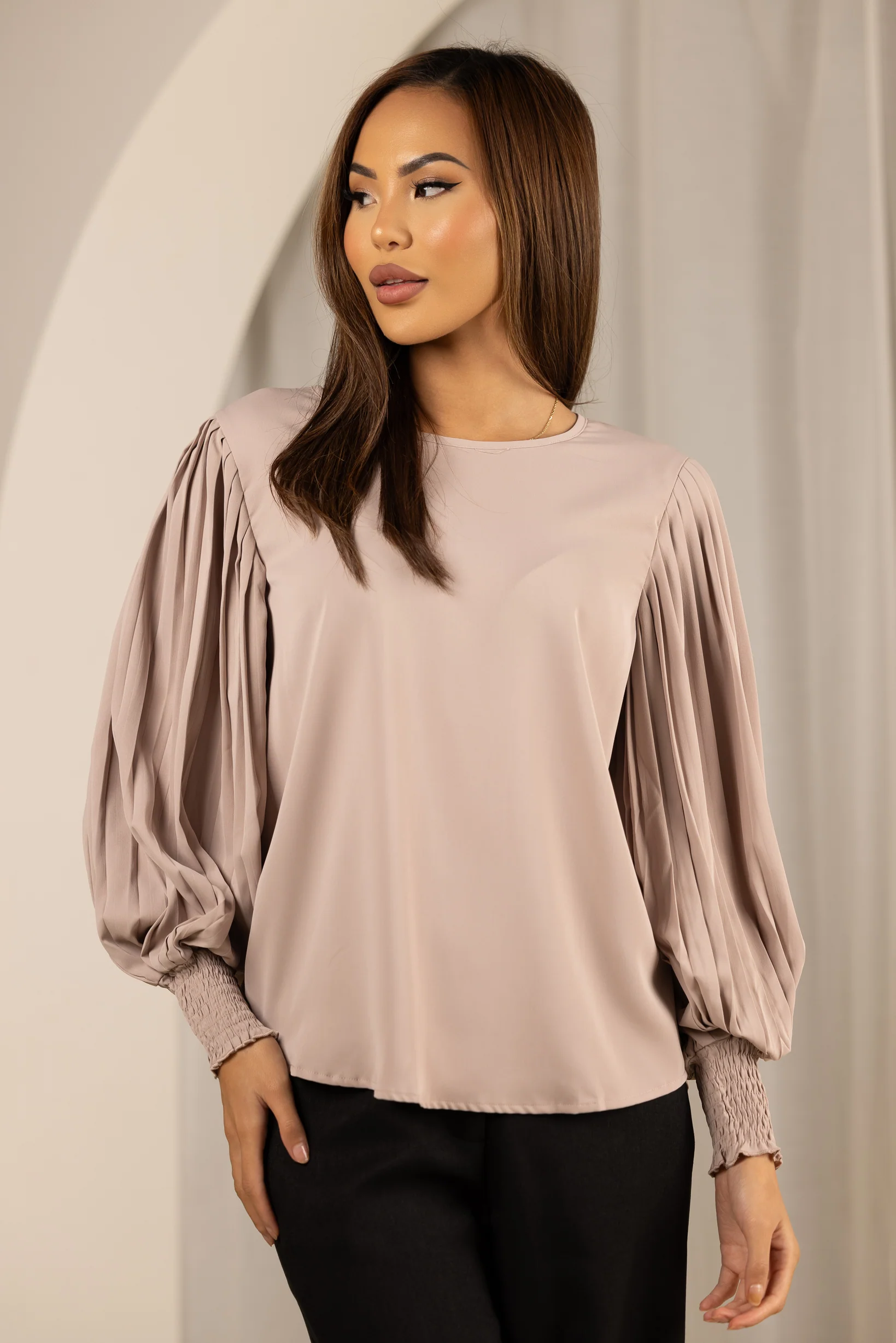 Pleated Sleeve Blouse - Image 2