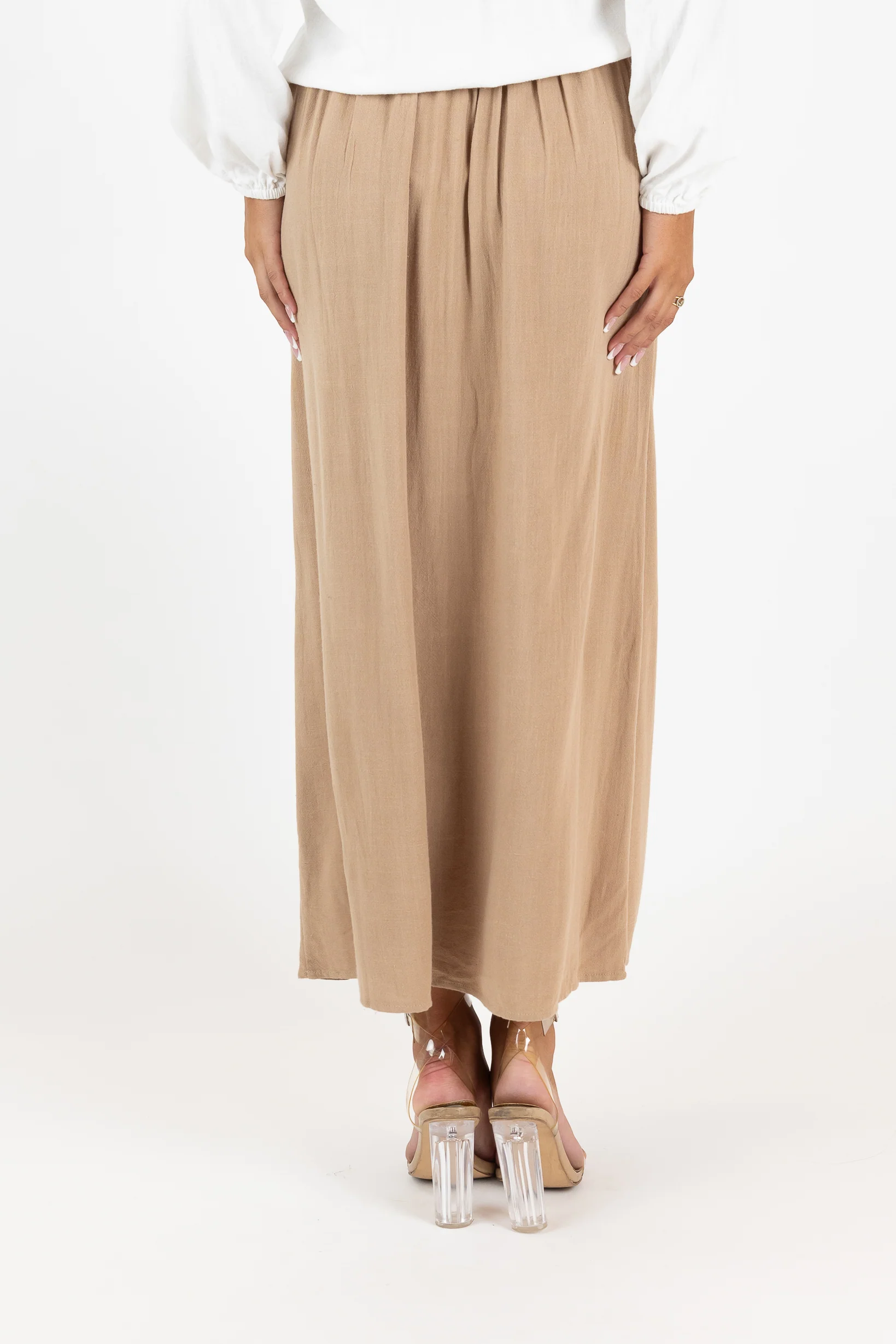 Pocket Linen Shell Button Skirt - Image 15