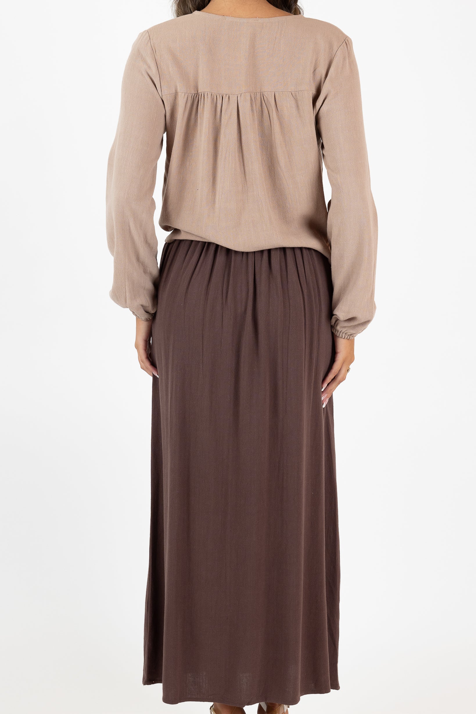 Pocket Linen Shell Button Skirt - Image 4