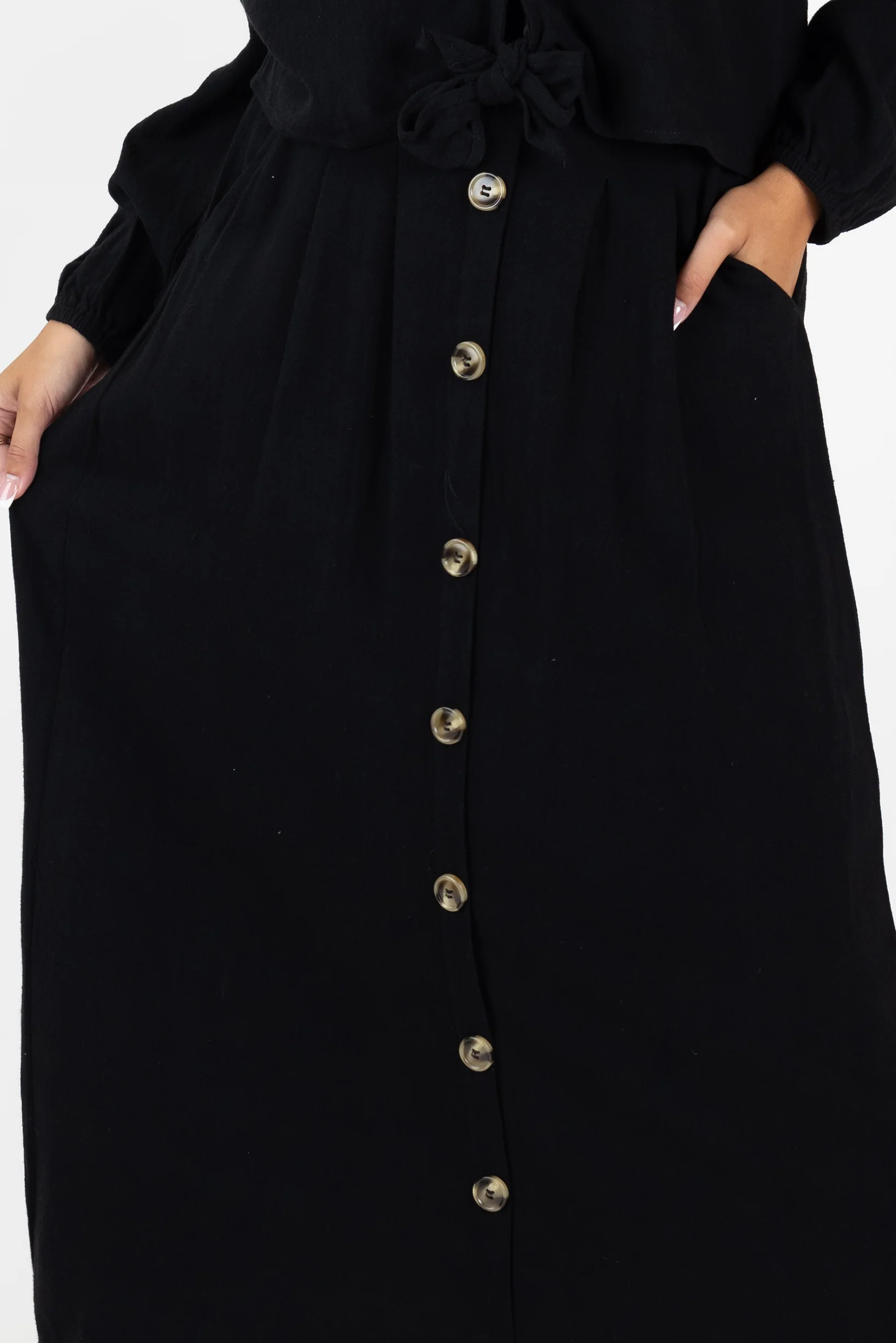Pocket Linen Shell Button Skirt - Image 7