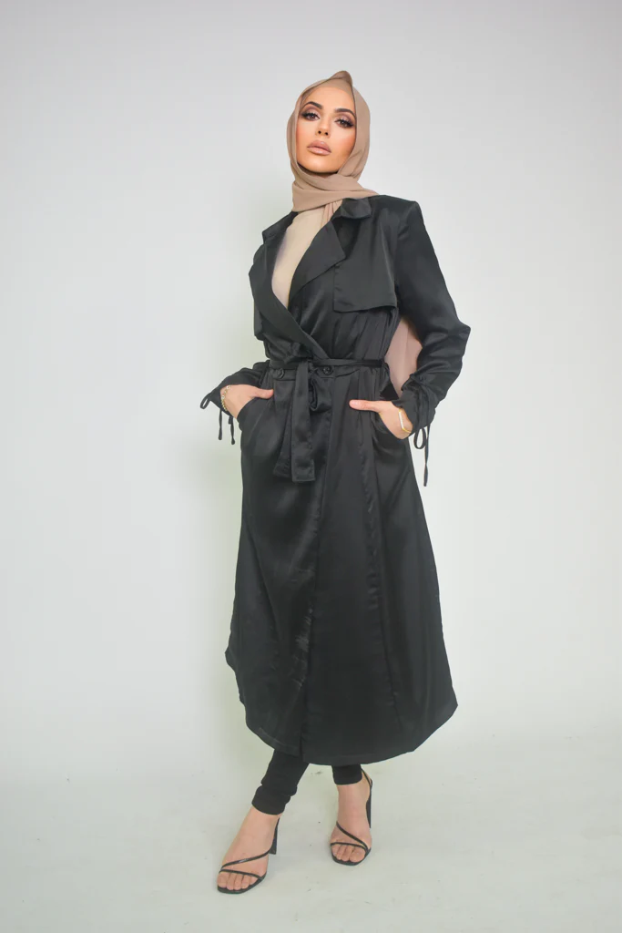 Pristine Satin Trench - Image 7