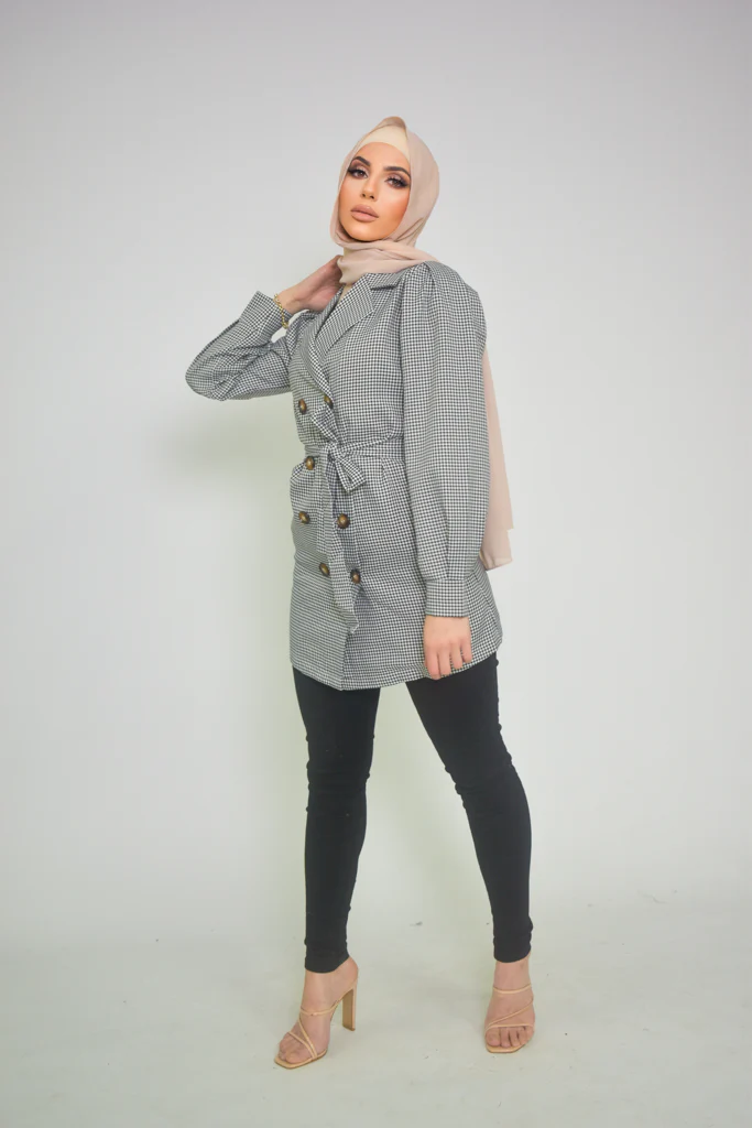 Pristine Check Trench Jacket - Image 8