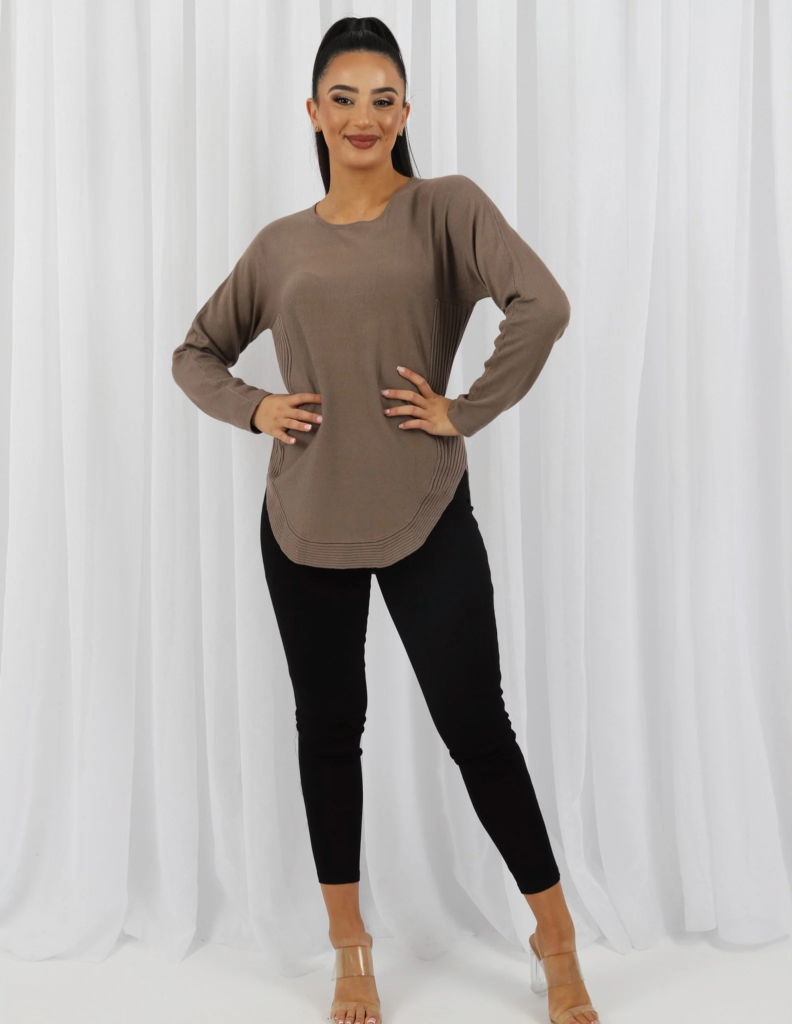 Ribbed Edge Loop Knit Top - Image 9